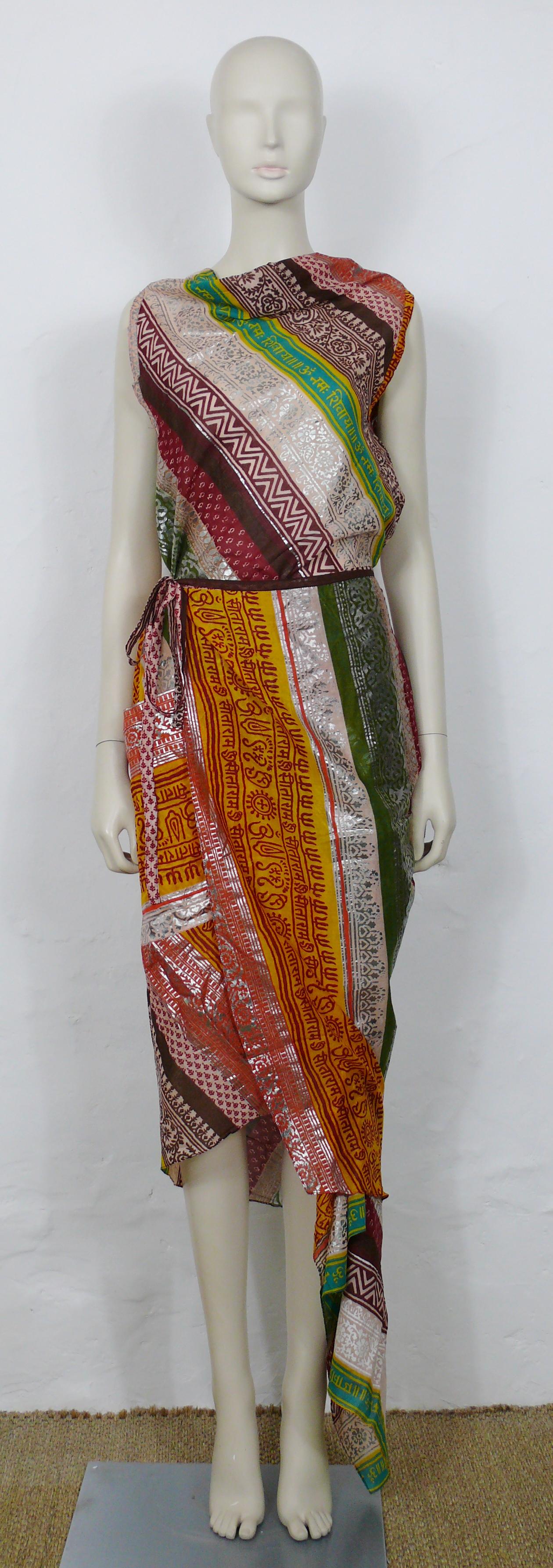 Brown Jean Paul Gaultier Vintage Cotton Sari Size M For Sale