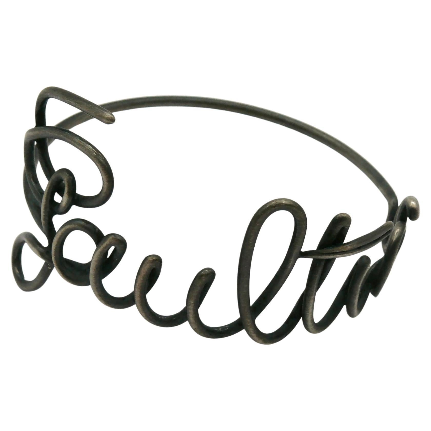 JEAN PAUL GAULTIER Vintage Cursive Bangle Bracelet For Sale