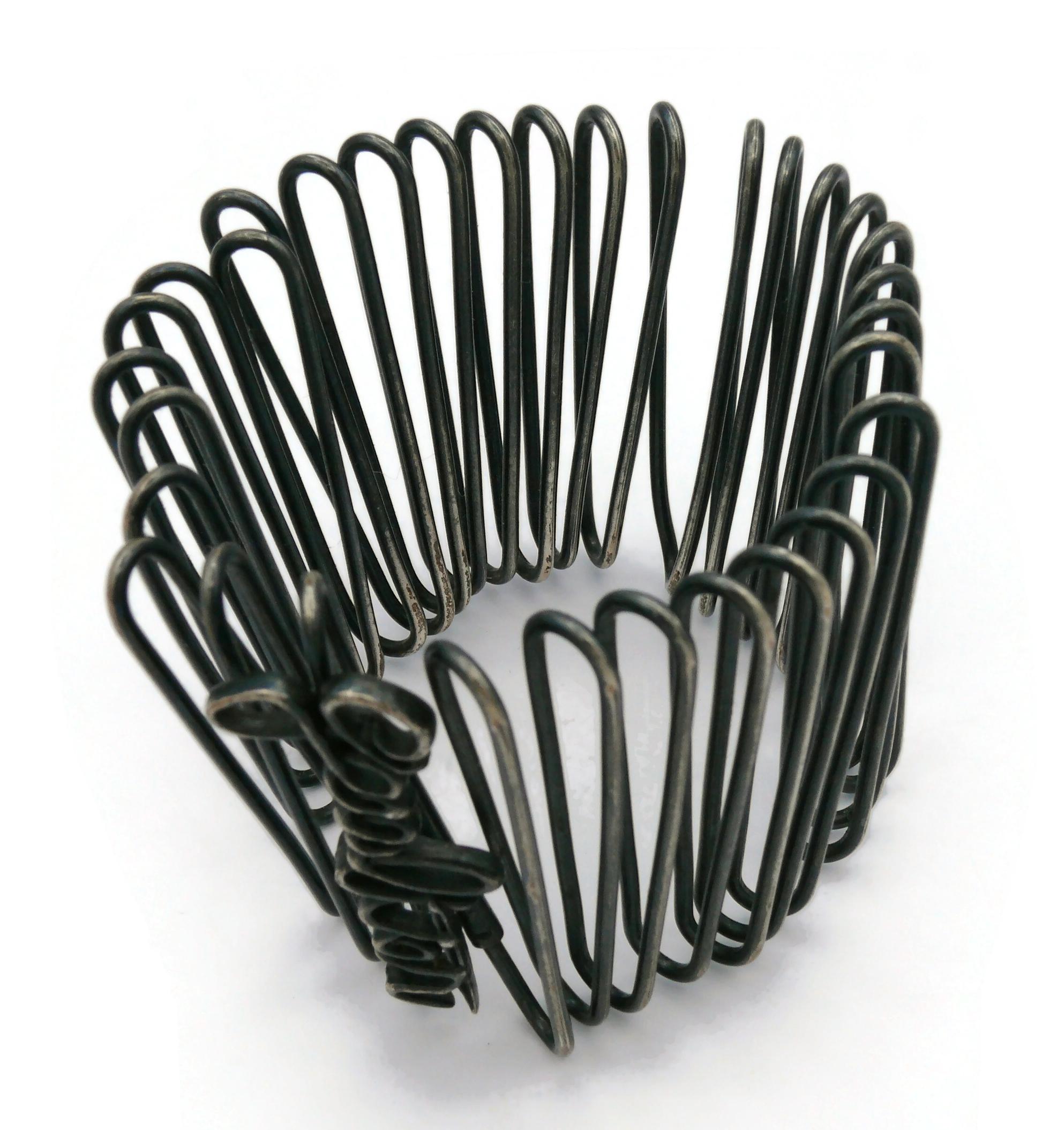 JEAN PAUL GAULTIER Vintage Cursive Coil Cuff Bracelet For Sale 4