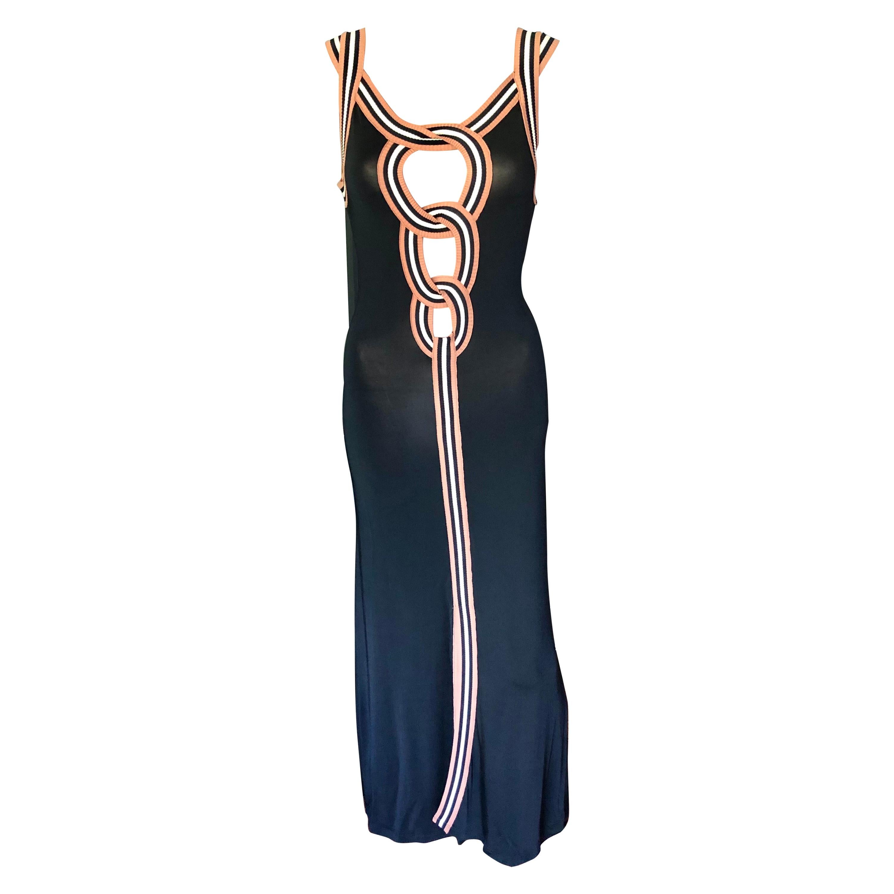 Jean Paul Gaultier Vintage Cutout Bodycon Maxi Dress