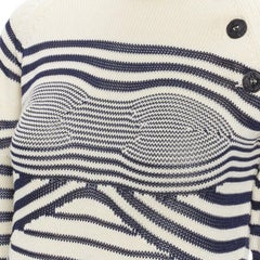JEAN PAUL GAULTIER vintage Cyber Baba optical stripe sailor sweater S