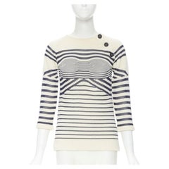 JEAN PAUL GAULTIER vintage Cyber Baba optical stripe sailor sweater S