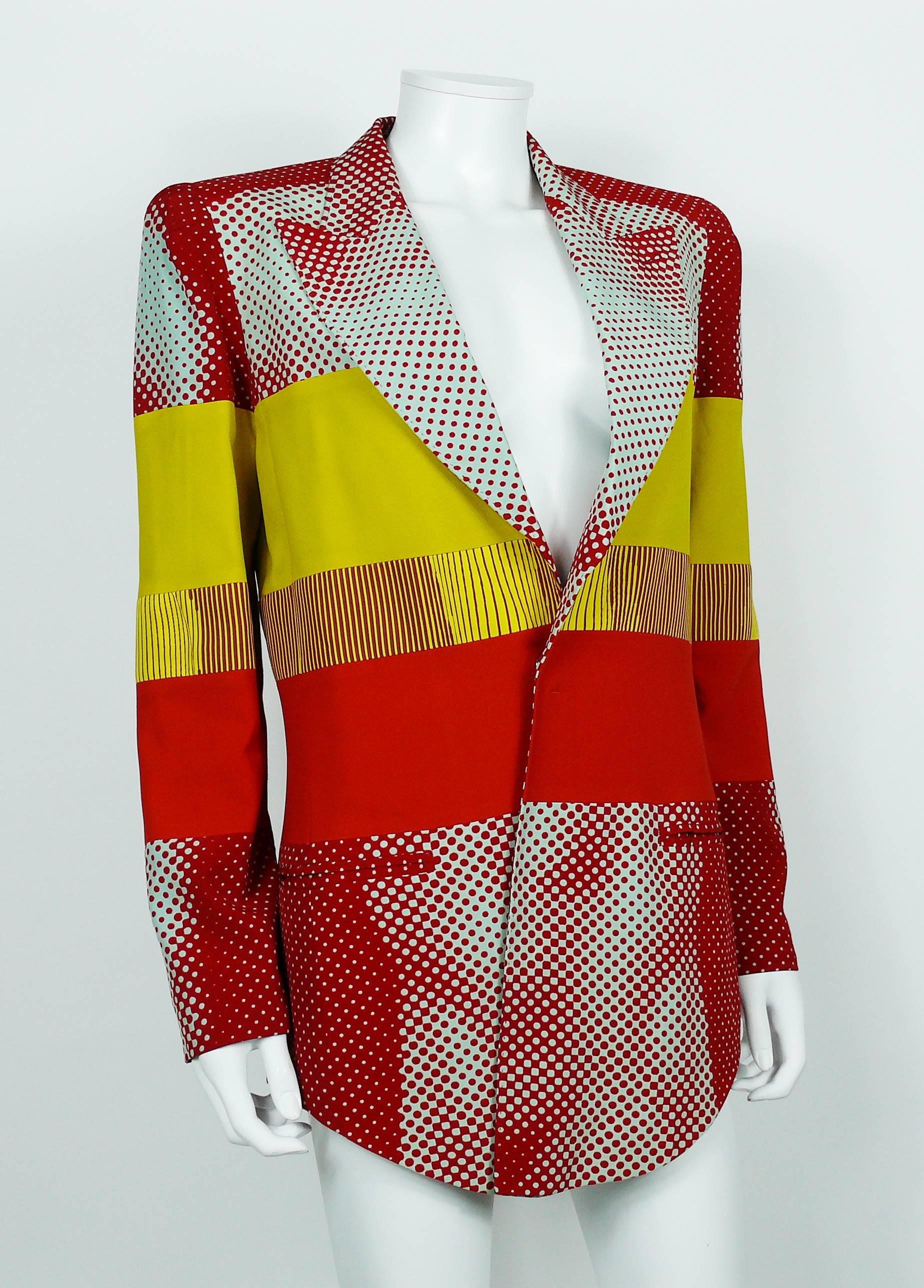 Red Jean Paul Gaultier Vintage Cyberbaba Body Illusion Blazer USA Size 10