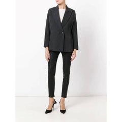 Jean Paul Gaultier Vintage dark grey ribbed wool 90s double-breasted jacket