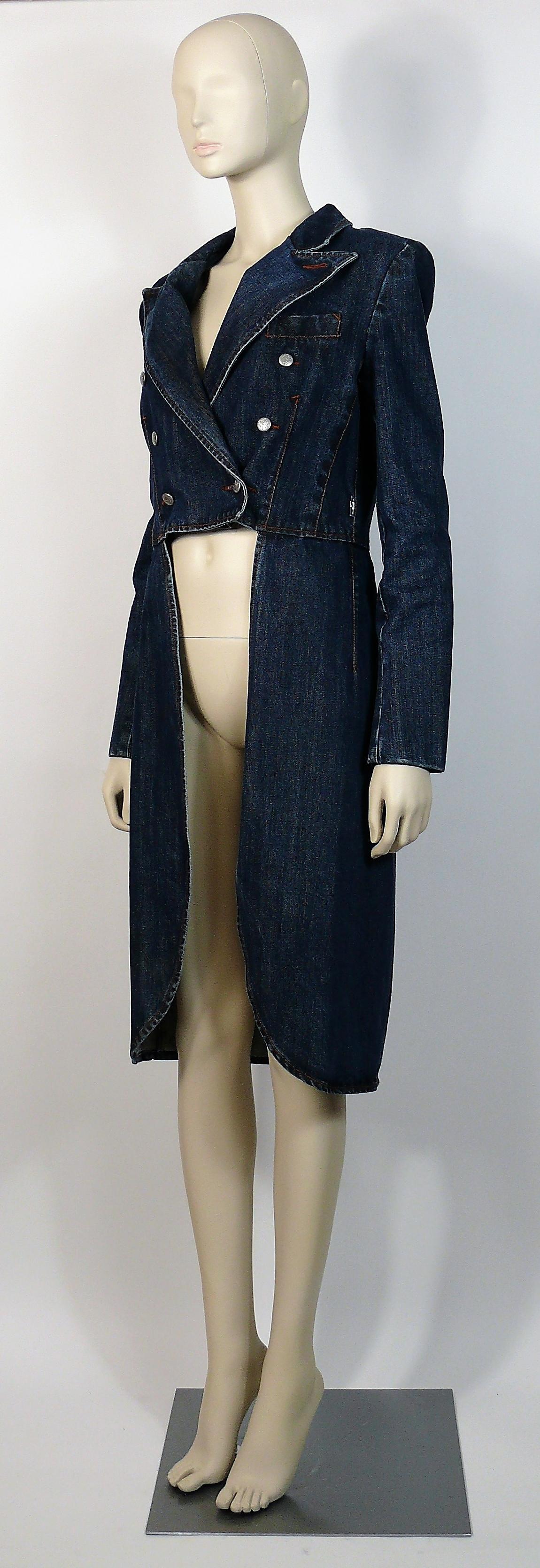 Women's Jean Paul Gaultier Vintage Denim Tailcoat Jacket US Size 10