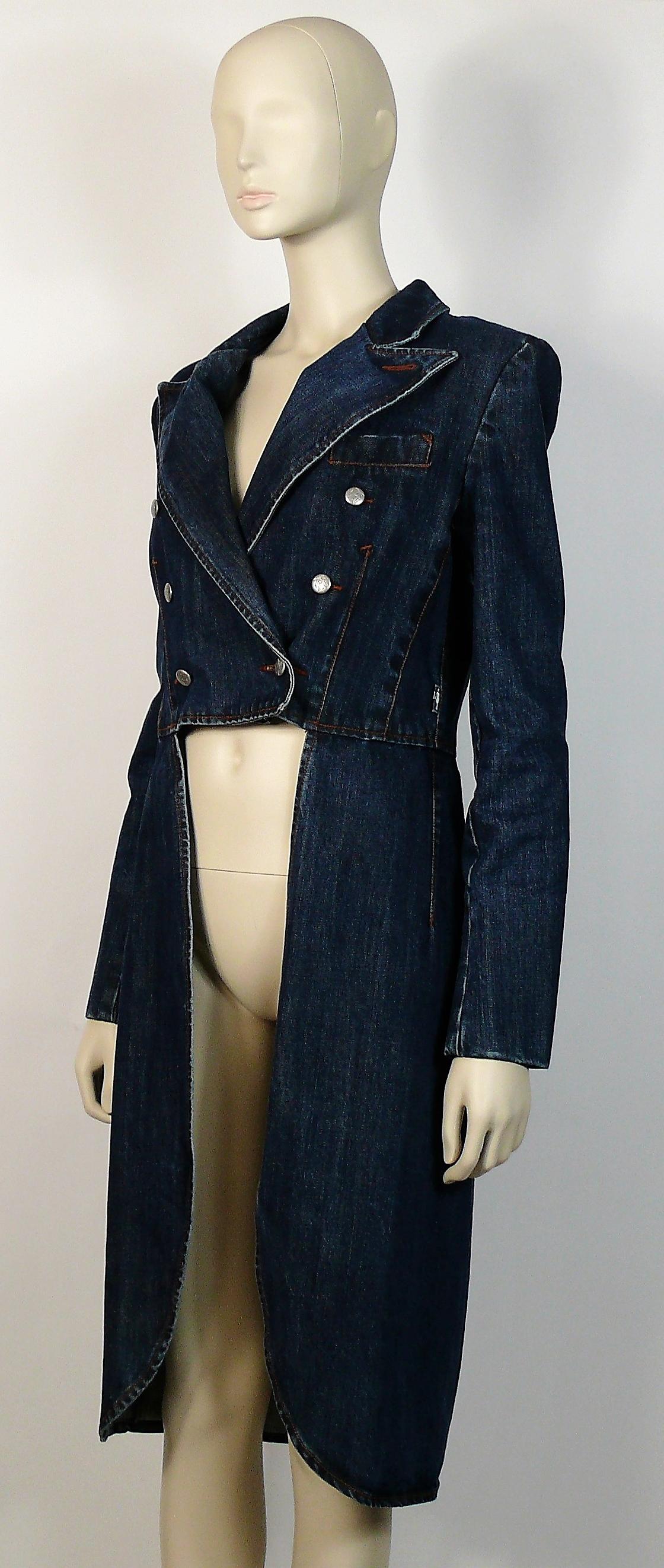 Jean Paul Gaultier Vintage Denim Tailcoat Jacket US Size 10 1