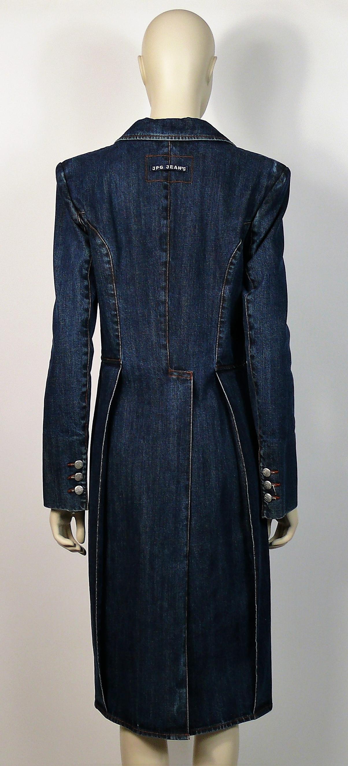 Jean Paul Gaultier Vintage Denim Tailcoat Jacket US Size 10 3