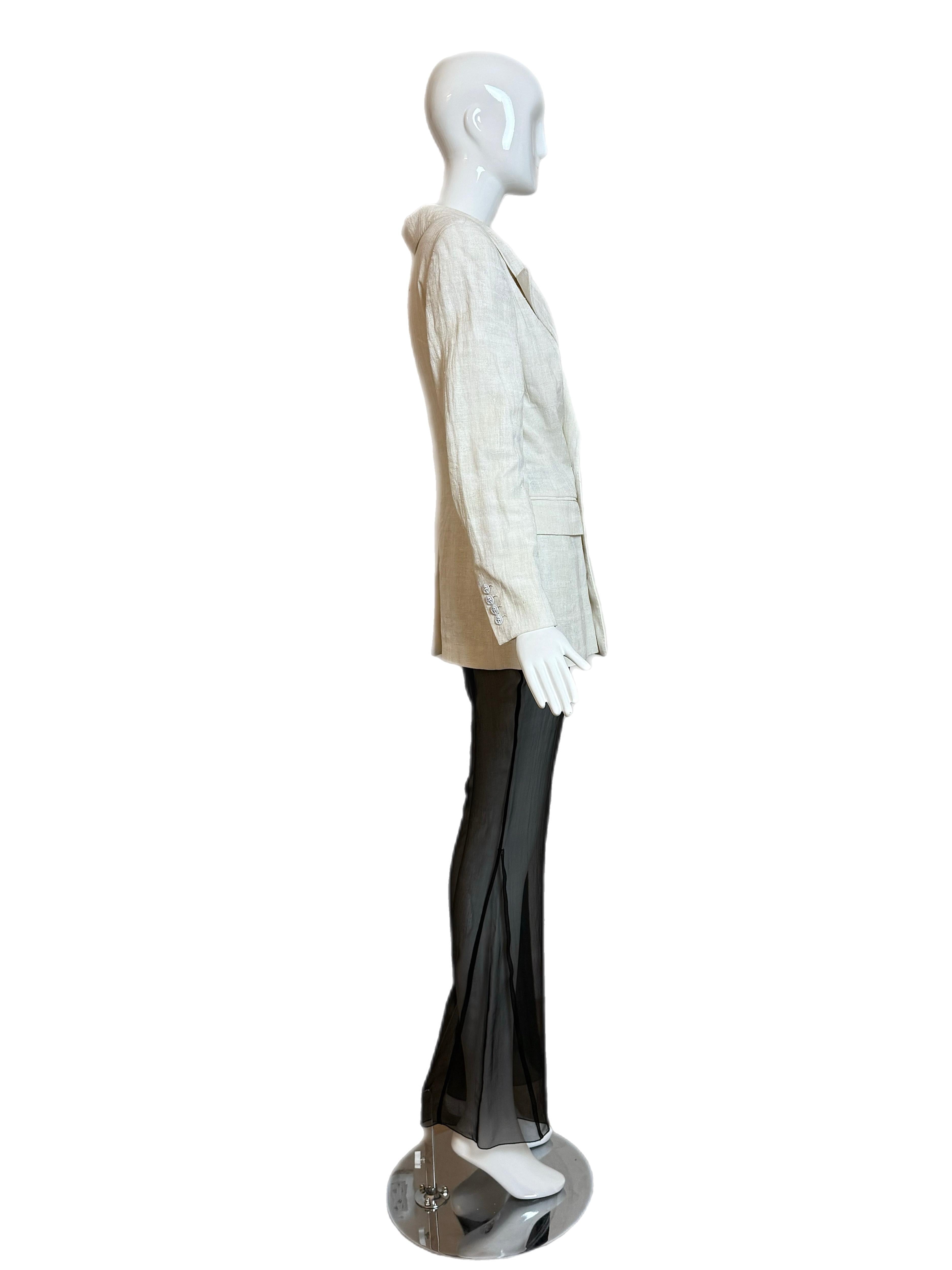 JEAN PAUL GAULTIER Giacca Blazer doppiopetto vintage in lino ecrù in vendita 2