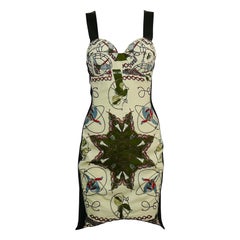 Jean Paul Gaultier Vintage Electrical Print Bodycon Dress