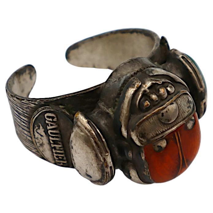 JEAN PAUL GAULTIER Vintage Enameled Egyptian Scarab Ring