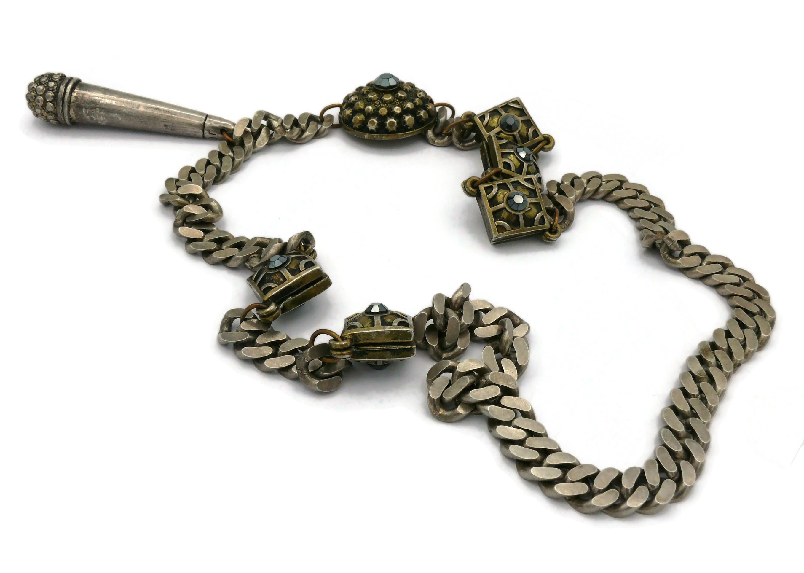 JEAN PAUL GAULTIER Vintage Ethnic Chain Necklace In Good Condition For Sale In Nice, FR