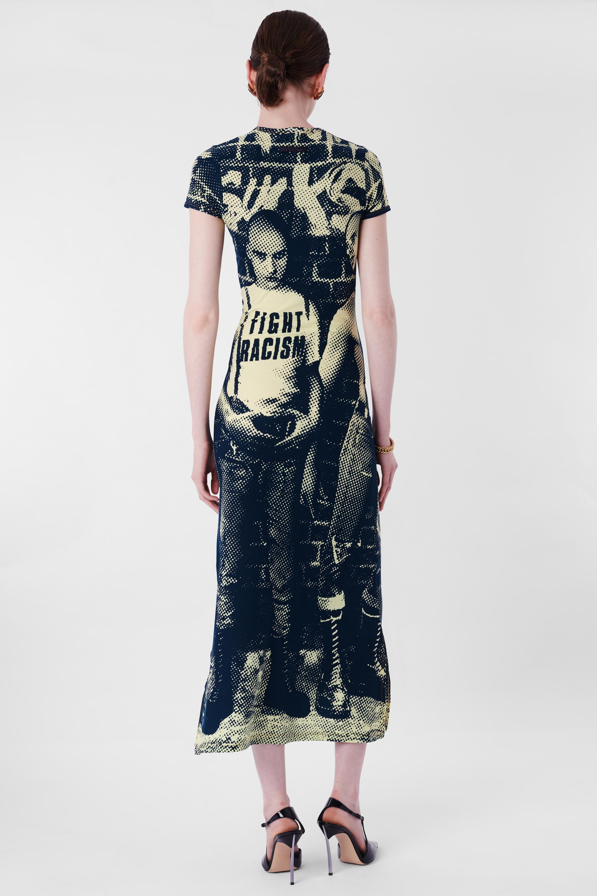 Black Jean Paul Gaultier Vintage F/W 1997 Fight Racism Dress For Sale
