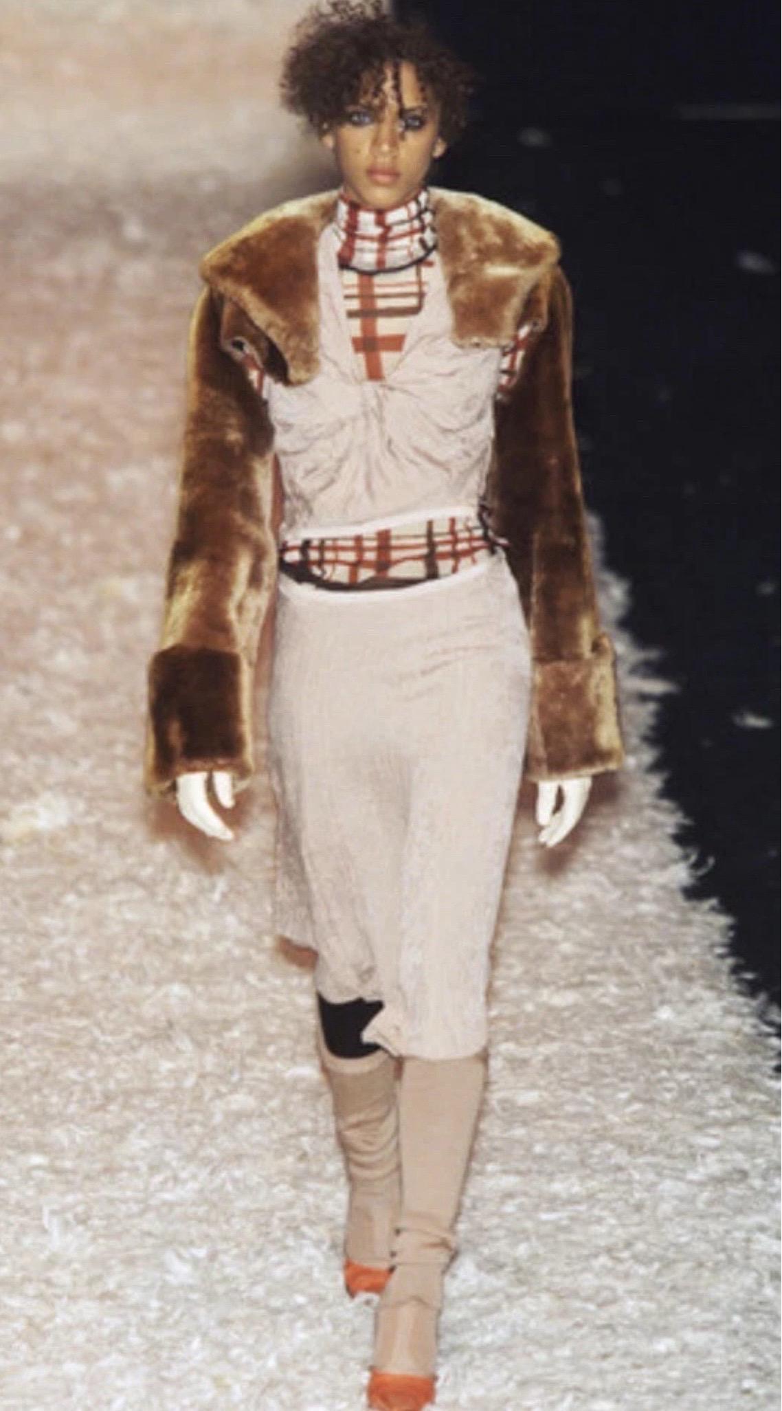 JEAN PAUL GAULTIER Vintage F/W 2001 Kariertes doppellagiges Netzkleid - Laufstegmotiv im Angebot 8