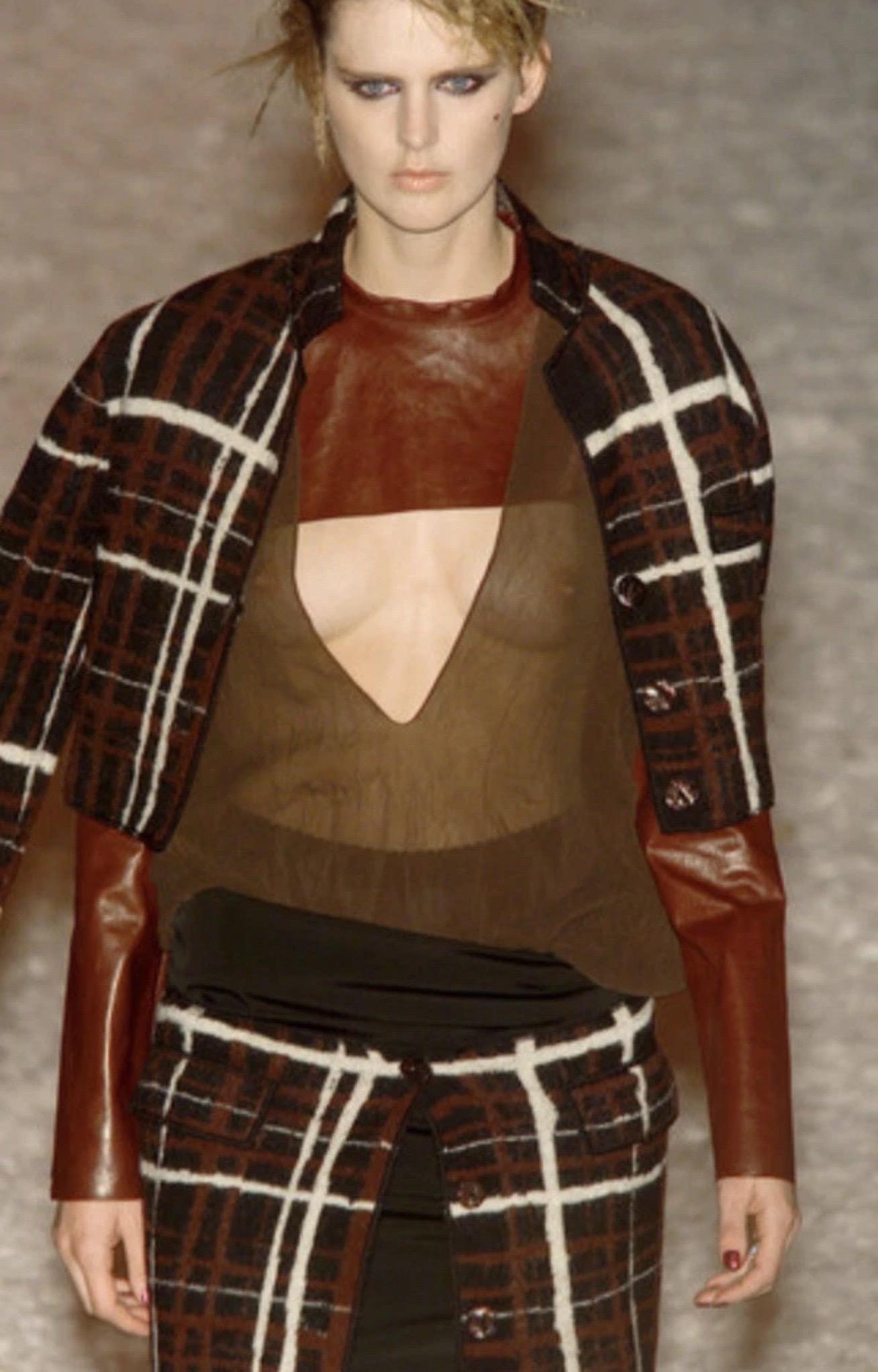 JEAN PAUL GAULTIER Vintage F/W 2001 Kariertes doppellagiges Netzkleid - Laufstegmotiv im Angebot 9