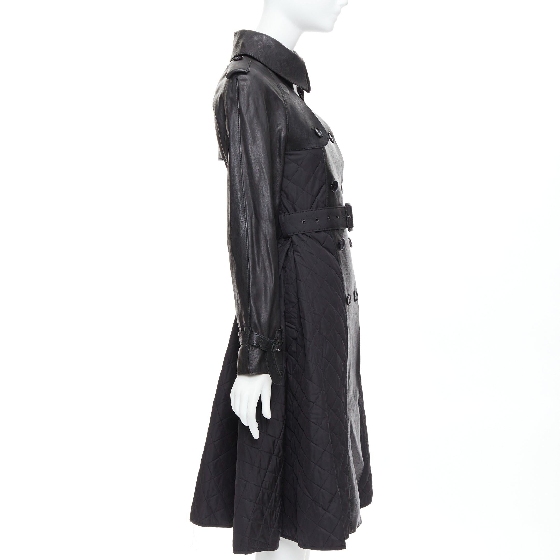JEAN PAUL GAULTIER Vintage faux leather reversed quilted trench coat IT38 XS In Good Condition For Sale In Hong Kong, NT