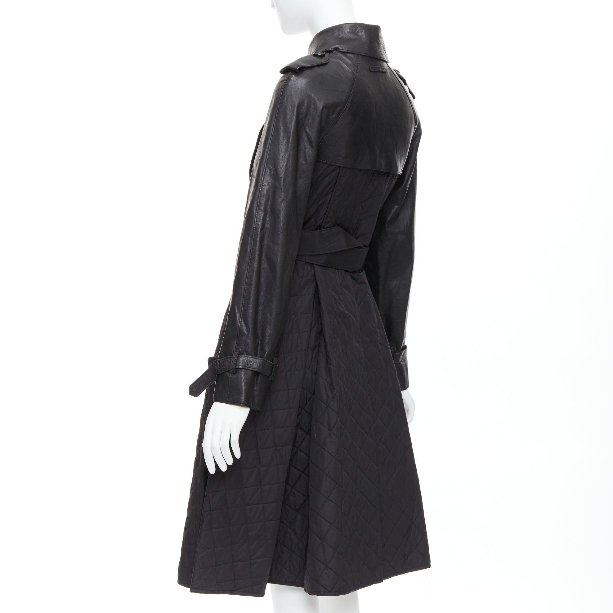 JEAN PAUL GAULTIER Vintage faux leather reversed quilted trench coat IT38 XS For Sale 1