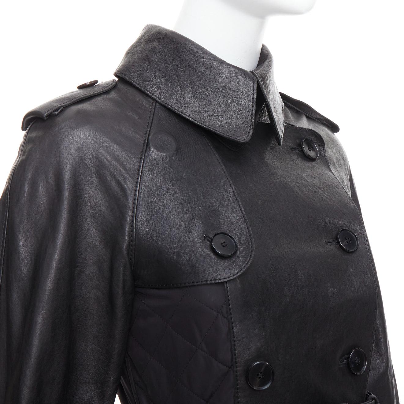 JEAN PAUL GAULTIER Vintage faux leather reversed quilted trench coat IT38 XS For Sale 2