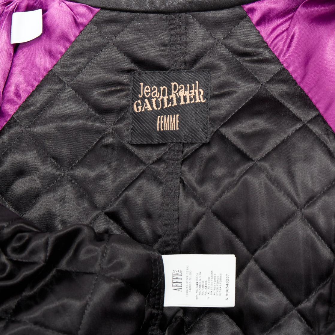 JEAN PAUL GAULTIER Vintage faux leather reversed quilted trench coat IT38 XS For Sale 3