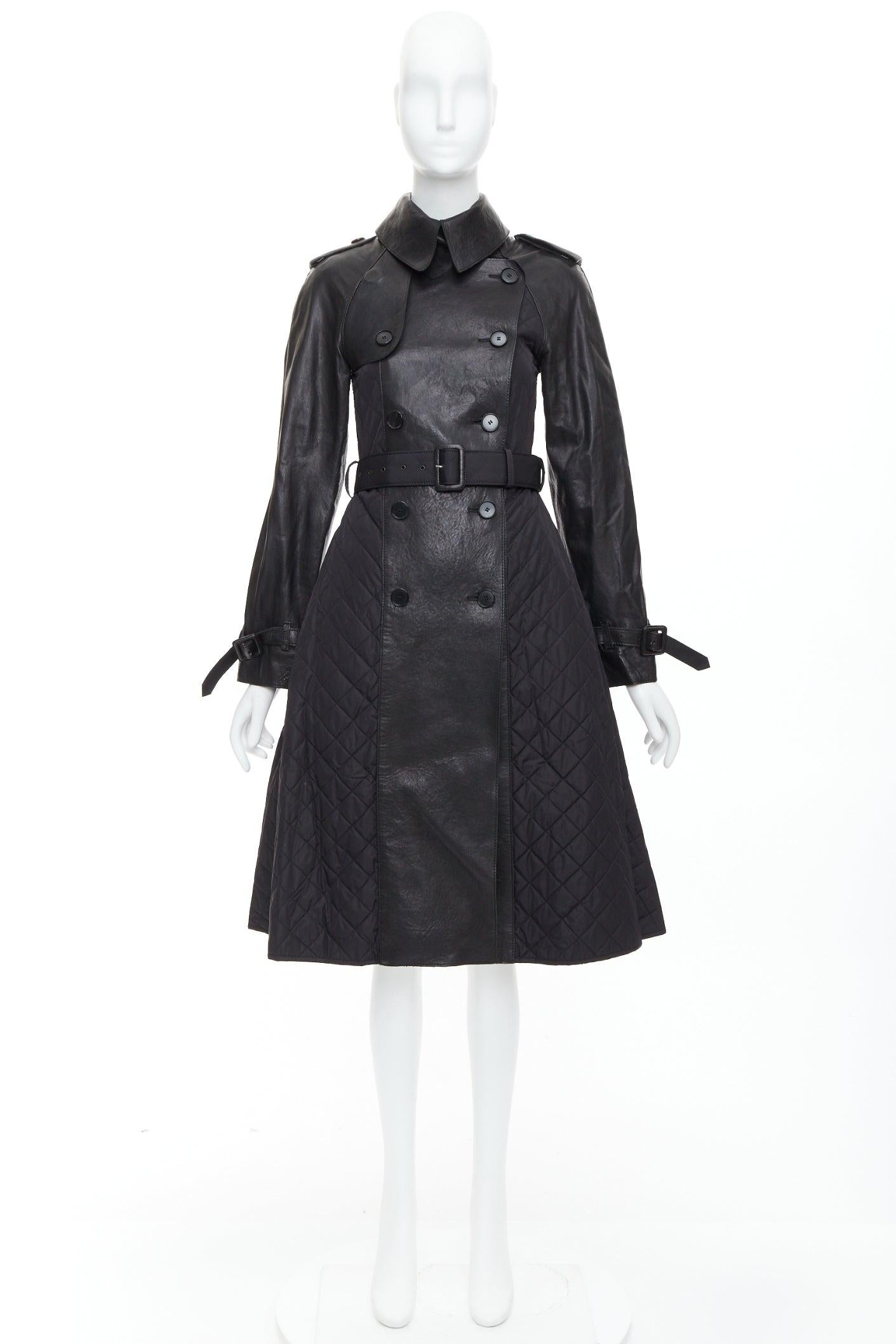 JEAN PAUL GAULTIER Vintage faux leather reversed quilted trench coat IT38 XS For Sale 4