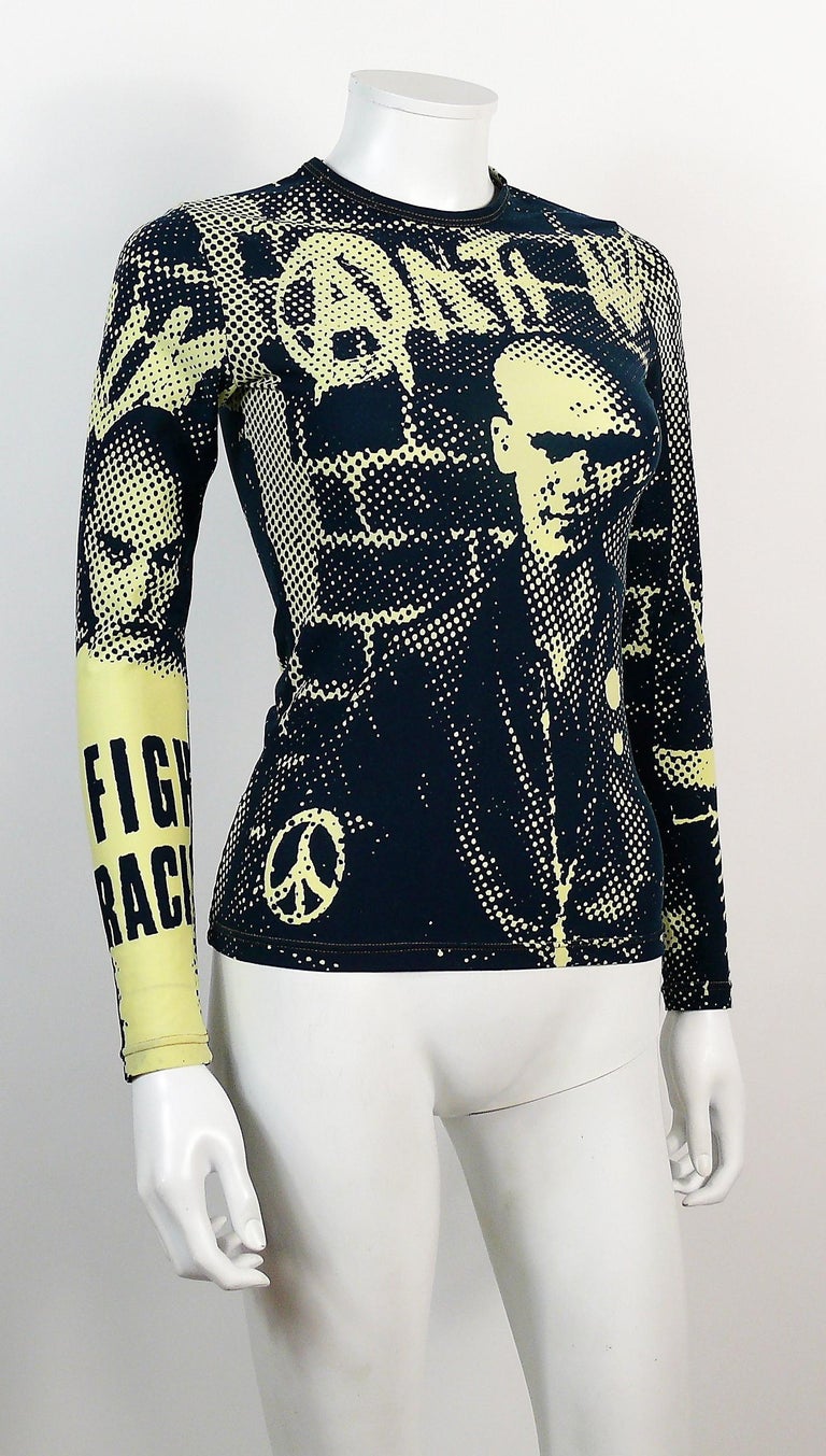 Jean Paul Gaultier Vintage Fight Racism Collection Long Sleeve Shirt at 1stDibs | jean paul 