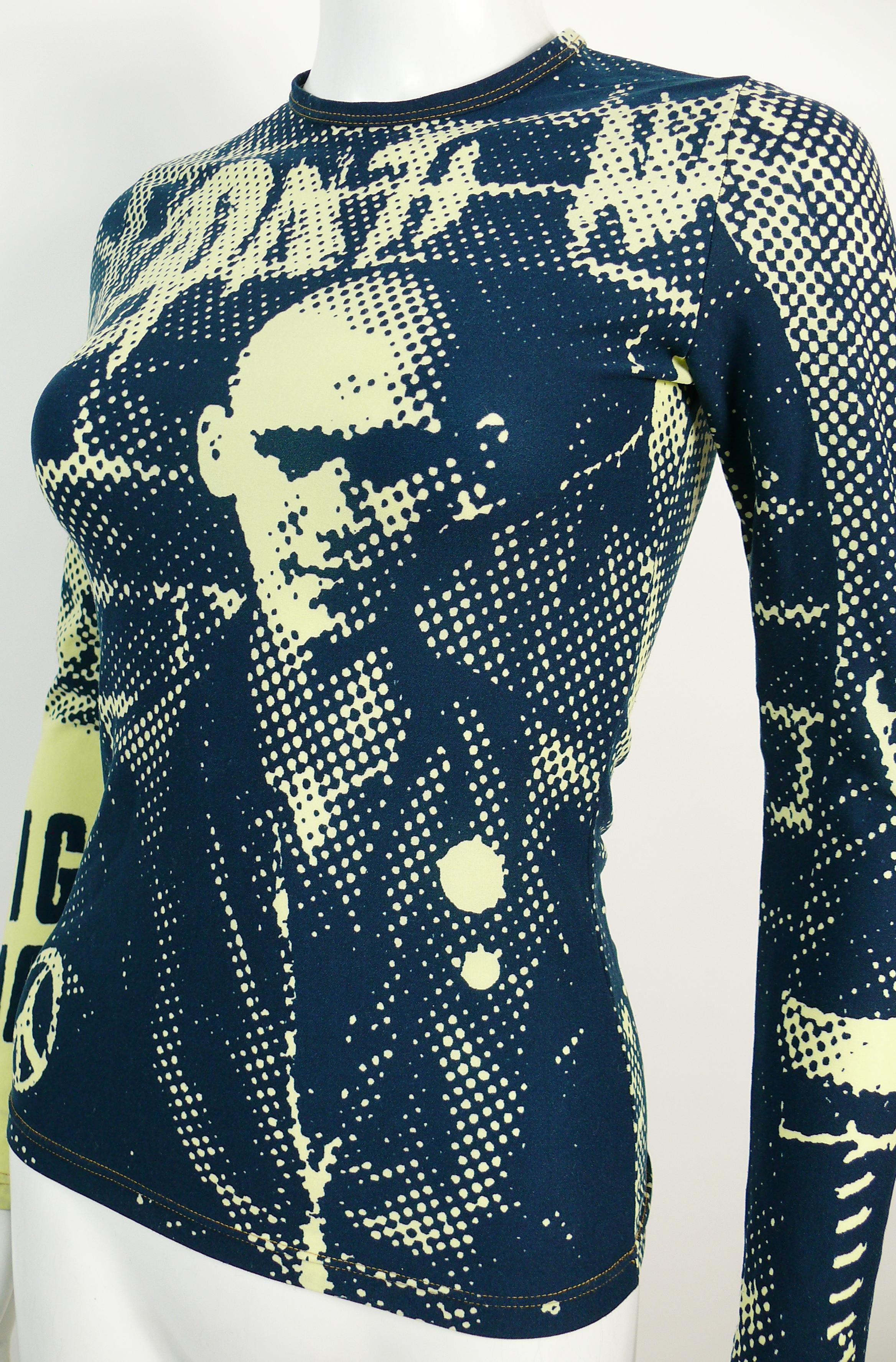Black Jean Paul Gaultier Vintage Fight Racism Collection Long Sleeve Shirt