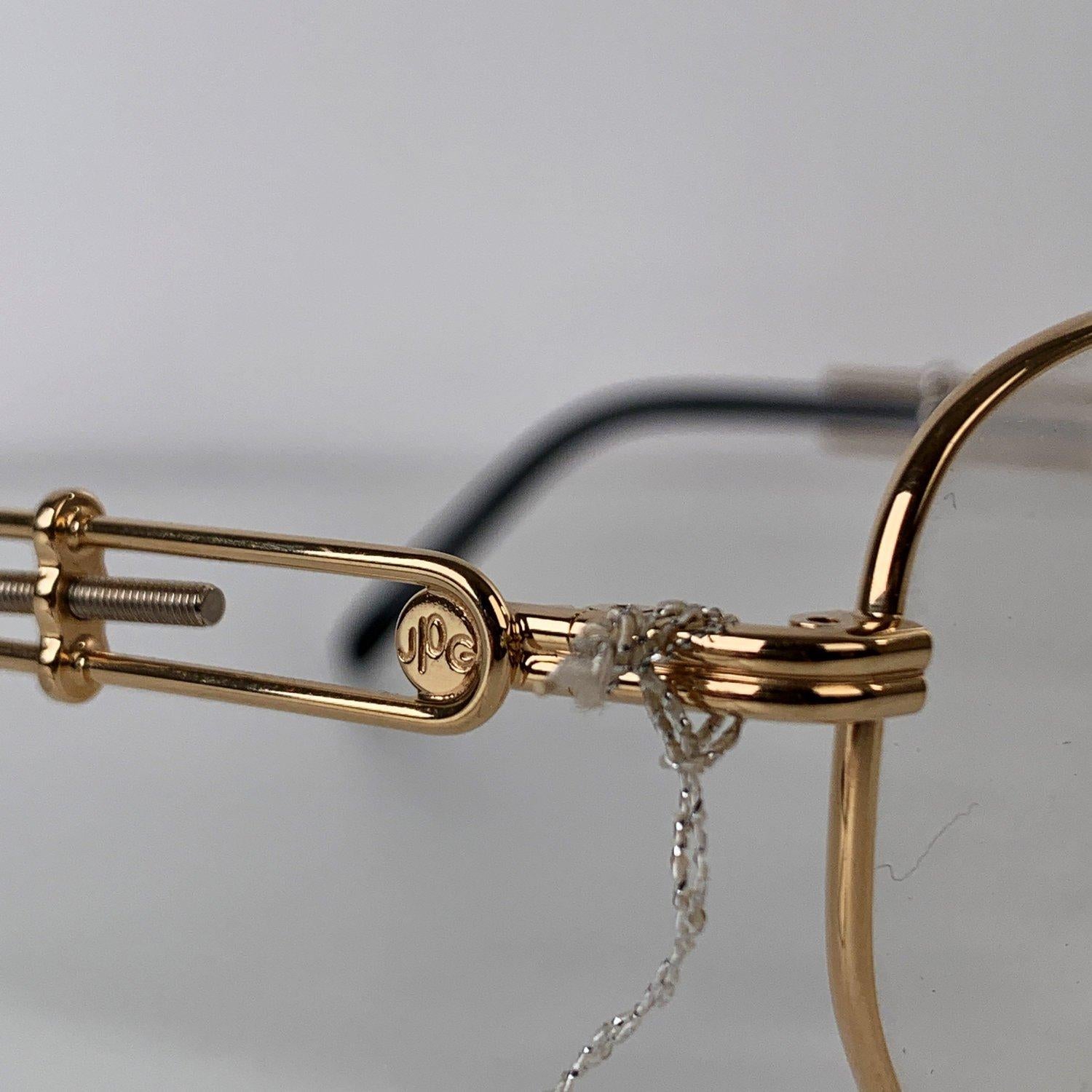 Women's Jean Paul Gaultier Vintage Gold Eyeglasses Frame 55-4174