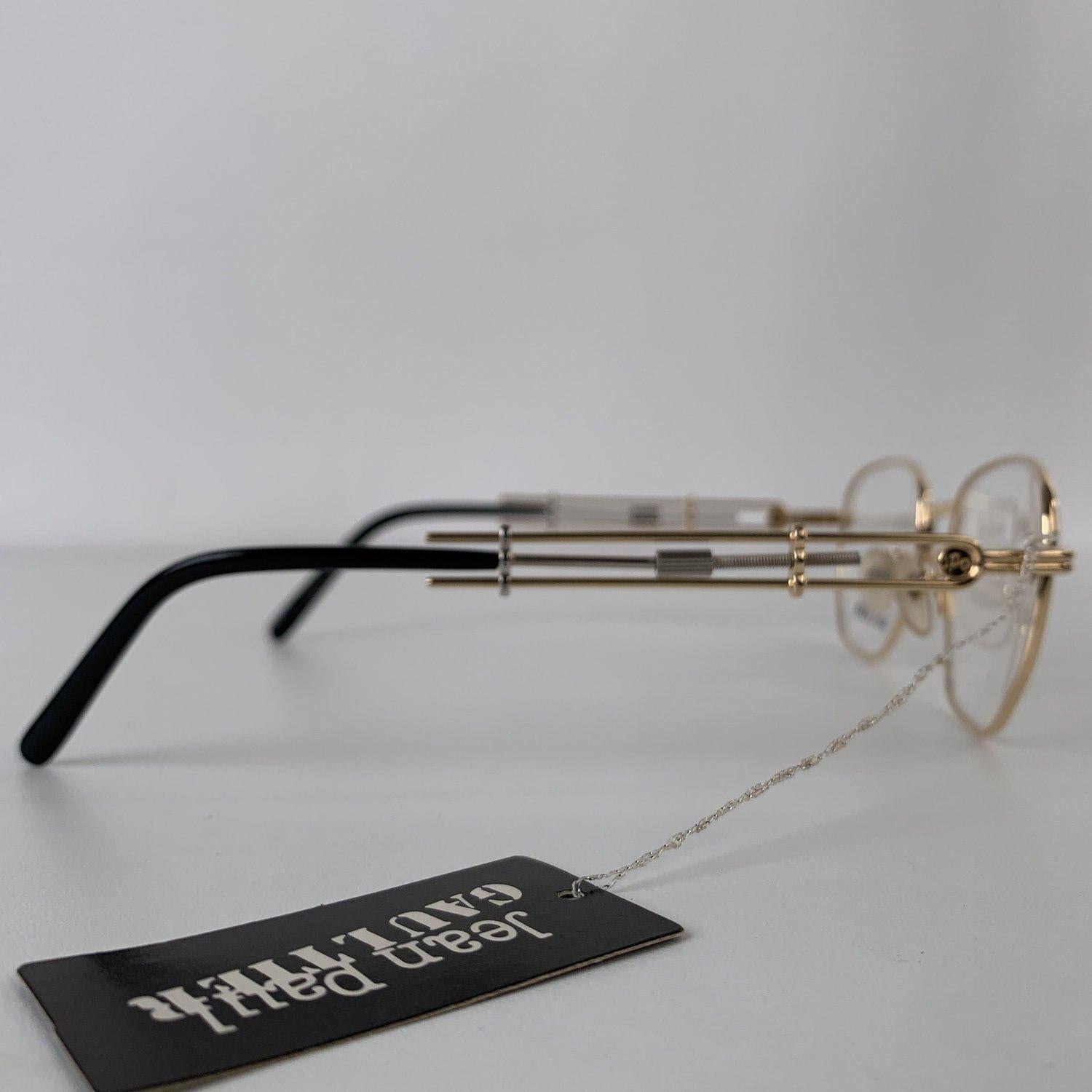 Jean Paul Gaultier Vintage Gold Eyeglasses Frame 55-4174 3