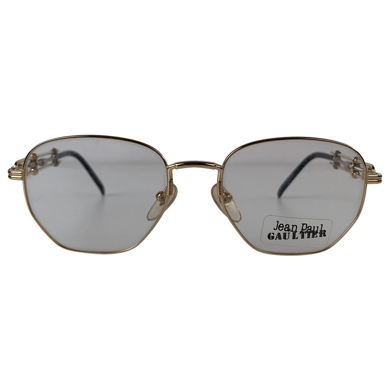 Jean Paul Gaultier Vintage Gold Eyeglasses Frame 55-4174 For Sale at 1stDibs
