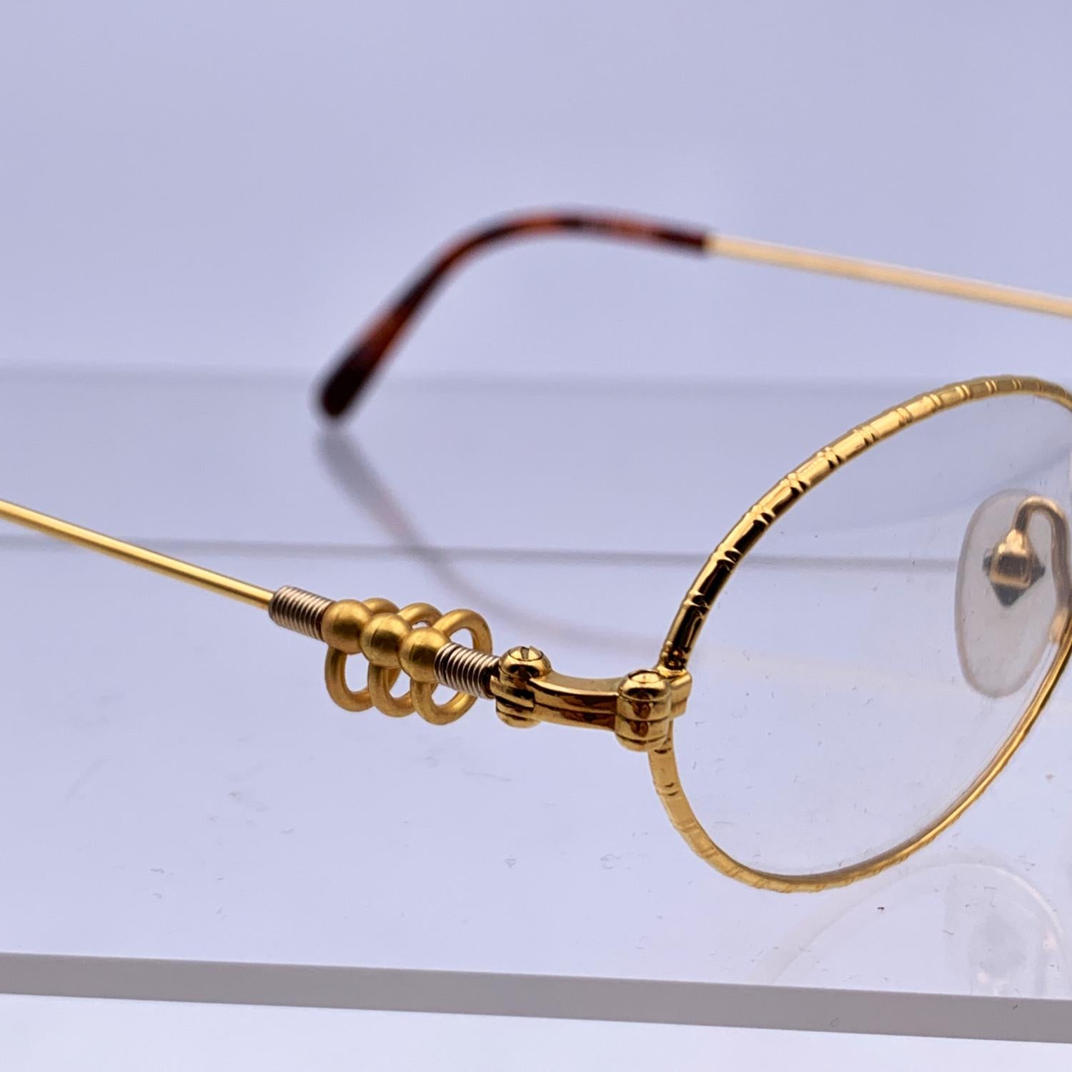 Jean Paul Gaultier Vintage Gold Metal 55-5101 Eyeglasses 50/19 140mm In Excellent Condition In Rome, Rome