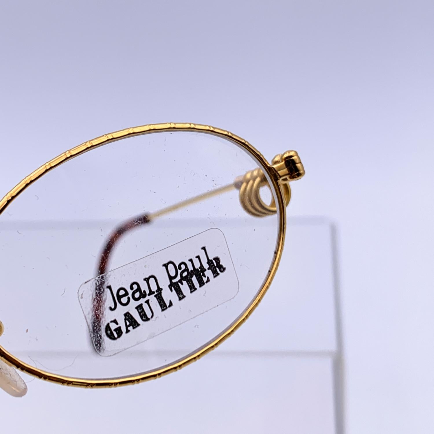 Women's Jean Paul Gaultier Vintage Gold Metal 55-5101 Eyeglasses 50/19 140mm