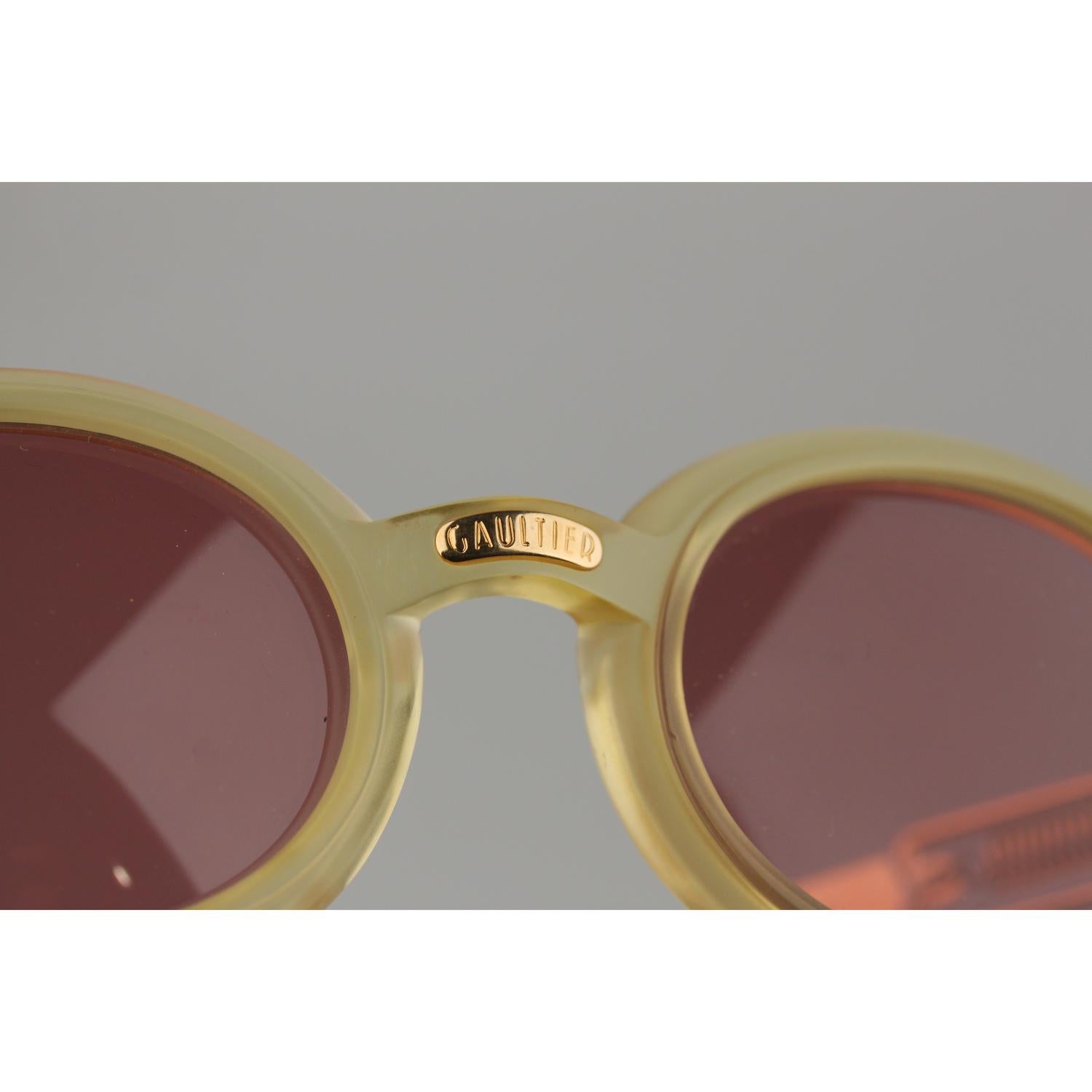 Jean Paul Gaultier Vintage Gold Oval Sunglasses 56-5203 New Old Stock 4