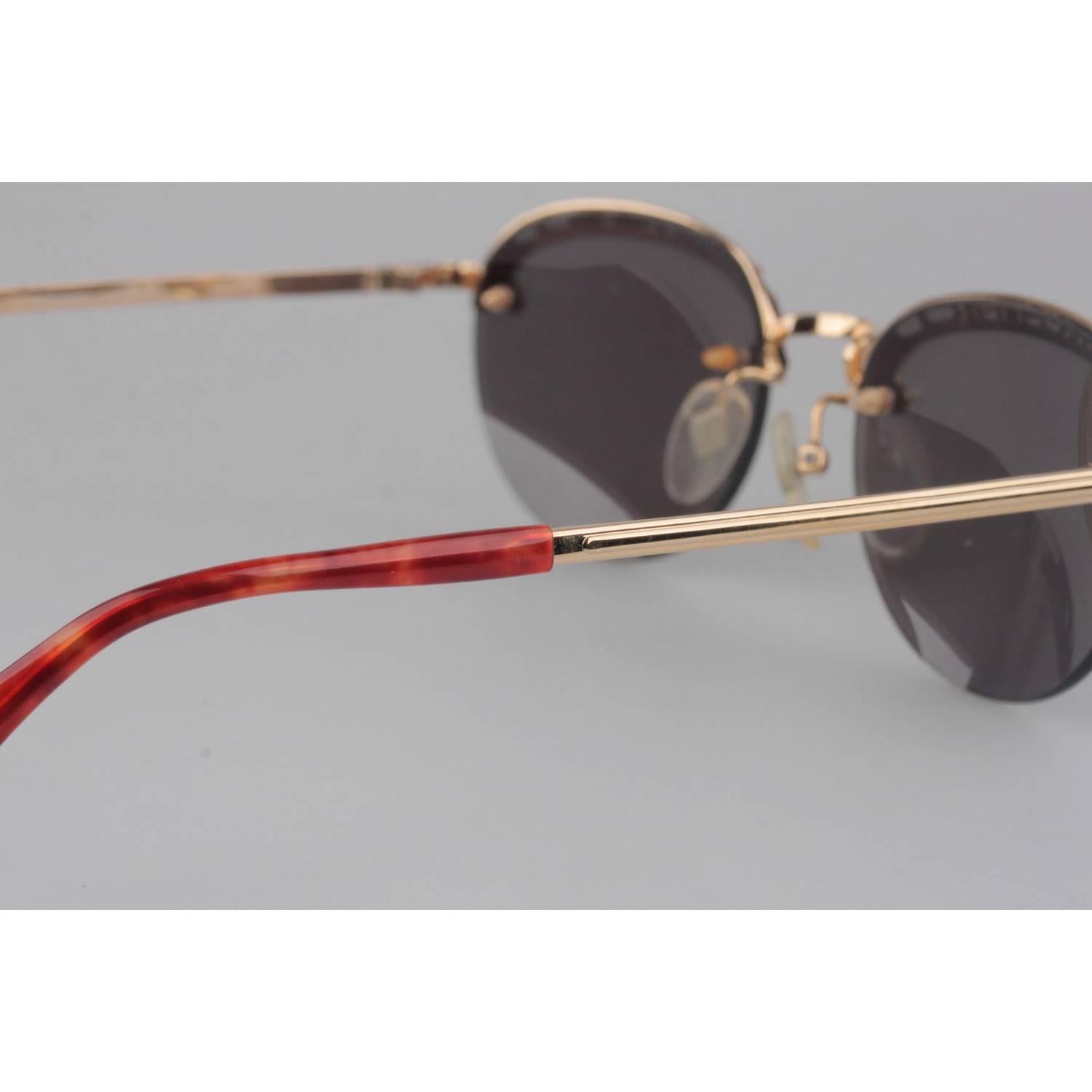 Gray Jean Paul Gaultier Vintage Gold Round Sunglasses  