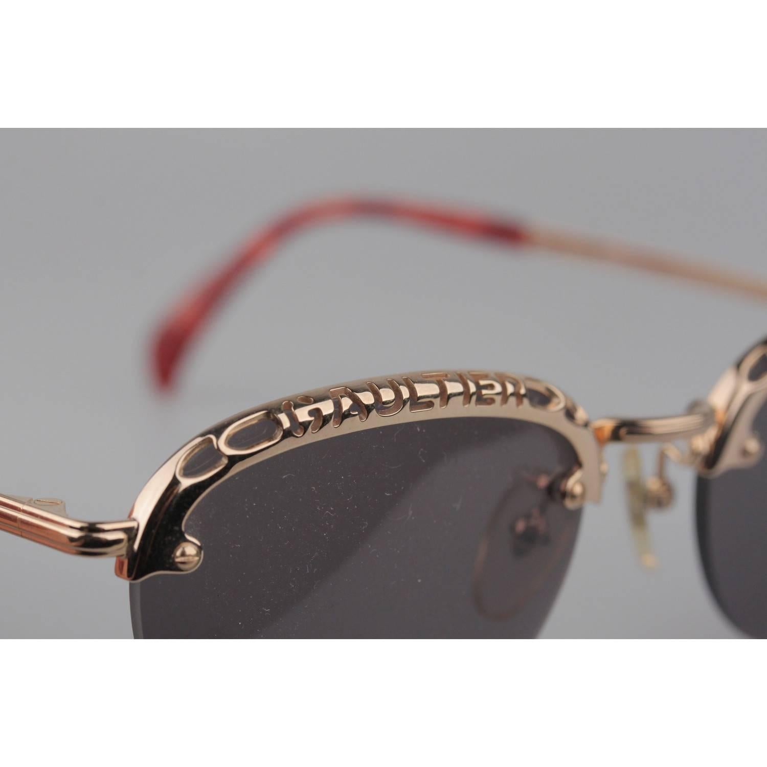 Jean Paul Gaultier Vintage Gold Round Sunglasses   In Excellent Condition In Rome, Rome