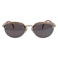 Jean Paul Gaultier Vintage Gold Round Sunglasses  