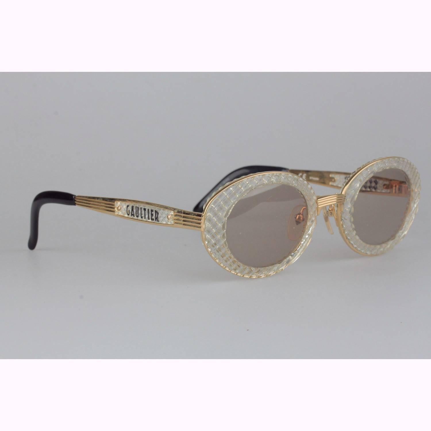 Women's or Men's JEAN PAUL GAULTIER Vintage Gold Sunglasses 56-5201 New Old Stock