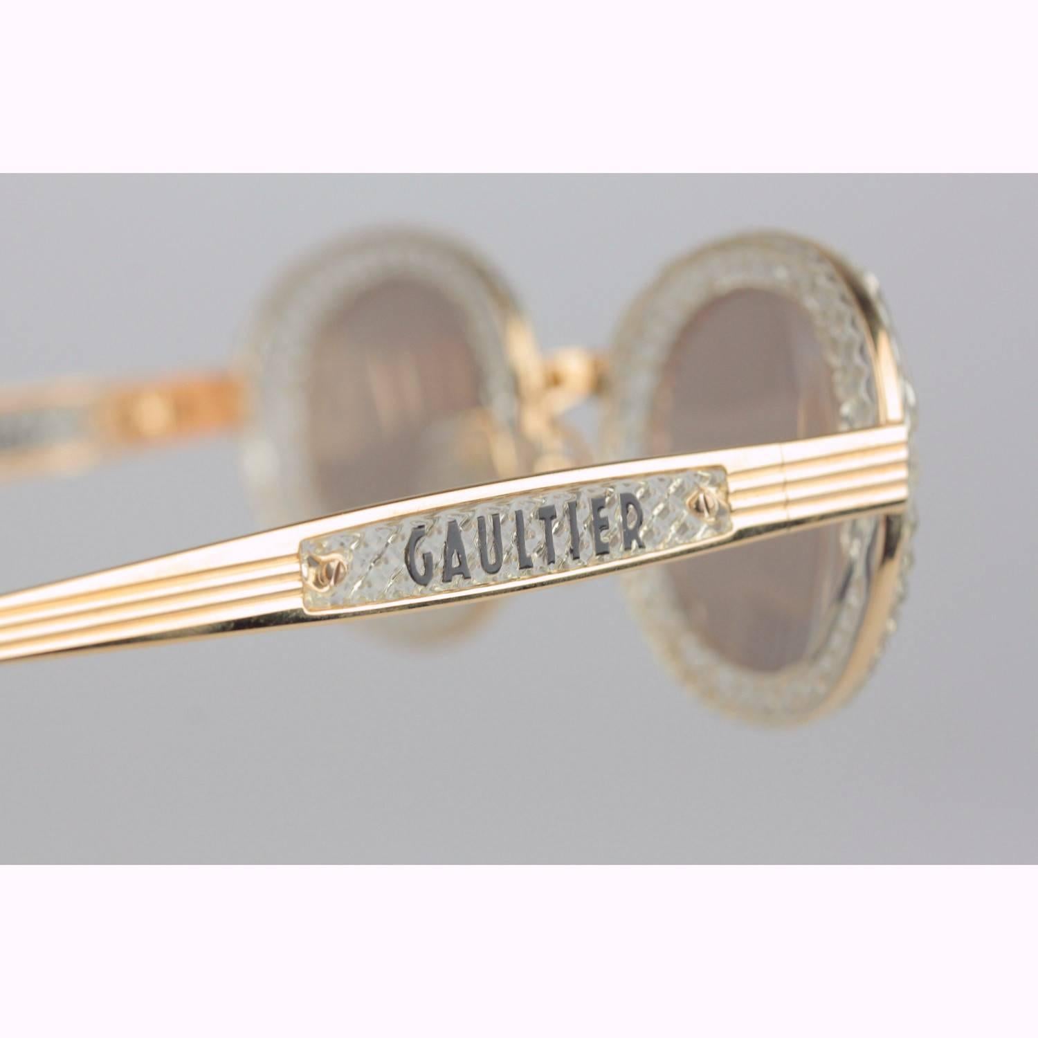JEAN PAUL GAULTIER Vintage Gold Sunglasses 56-5201 New Old Stock 2
