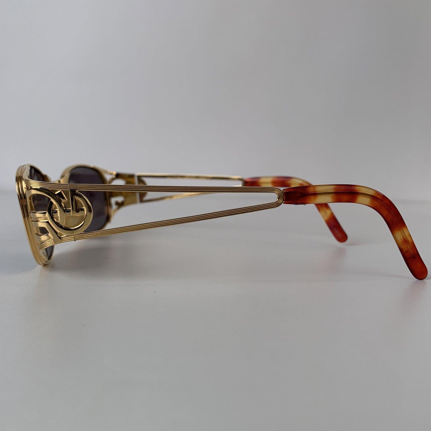 Black Jean Paul Gaultier Vintage Gold Tone Sunglasses Mod. 58-5101