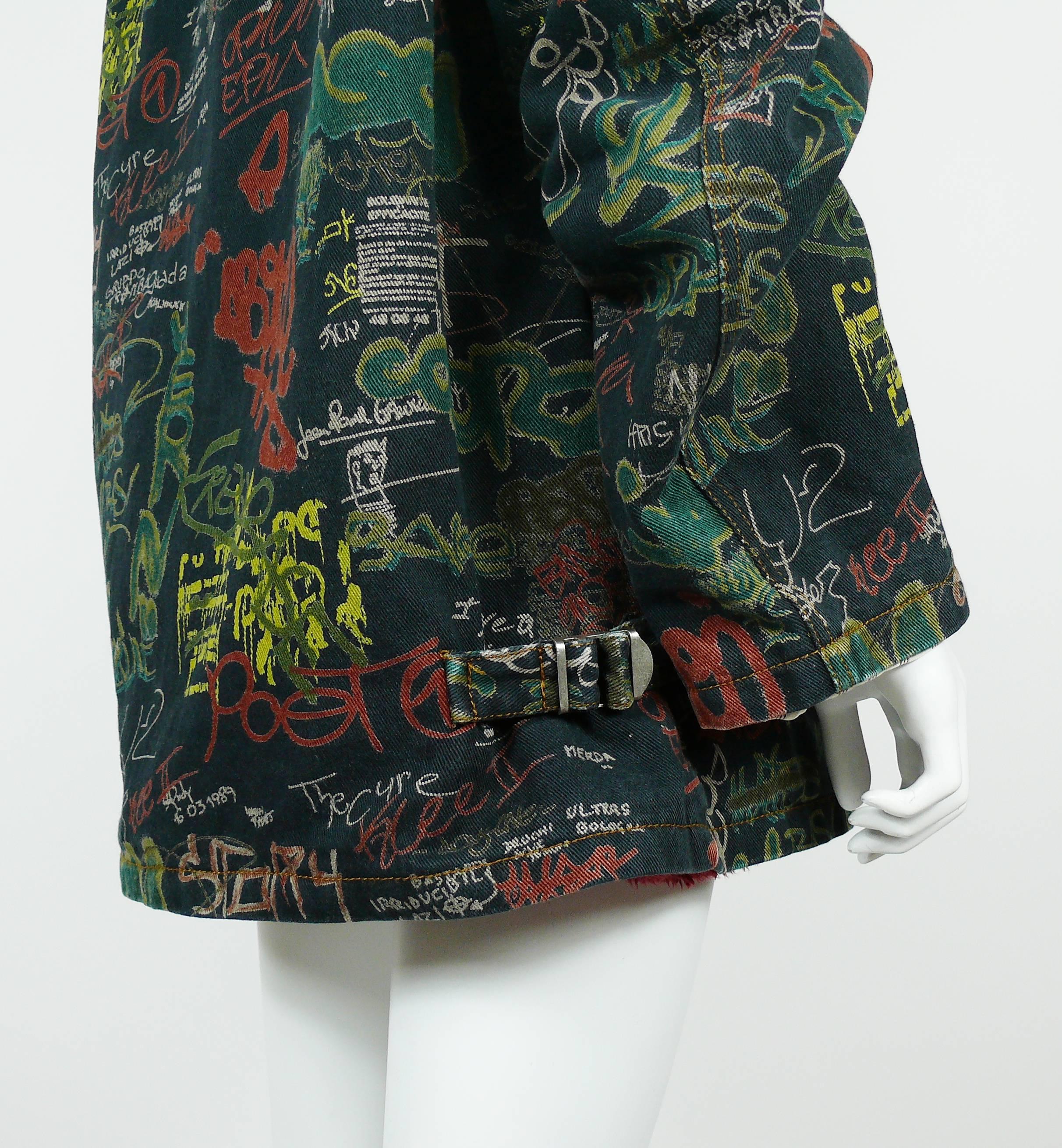 Jean Paul Gaultier Vintage Graffiti Print Jacket Size L 6