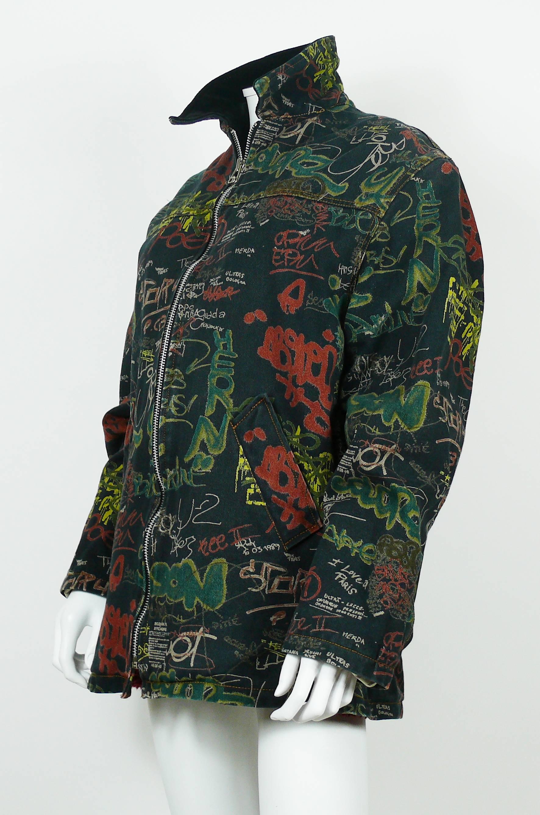 Jean Paul Gaultier Vintage Graffiti Print Jacket Size L 2