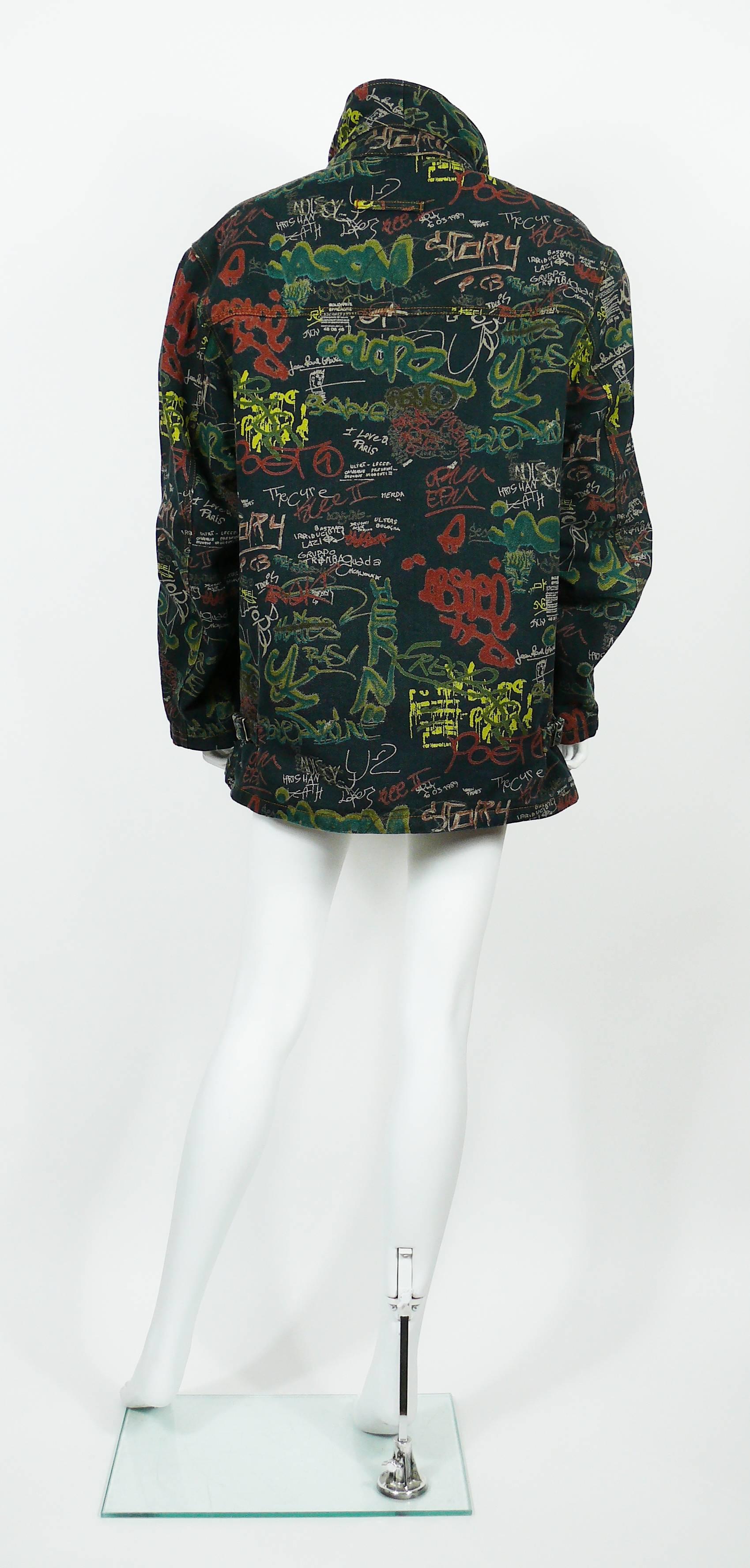 Jean Paul Gaultier Vintage Graffiti Print Jacket Size L 4