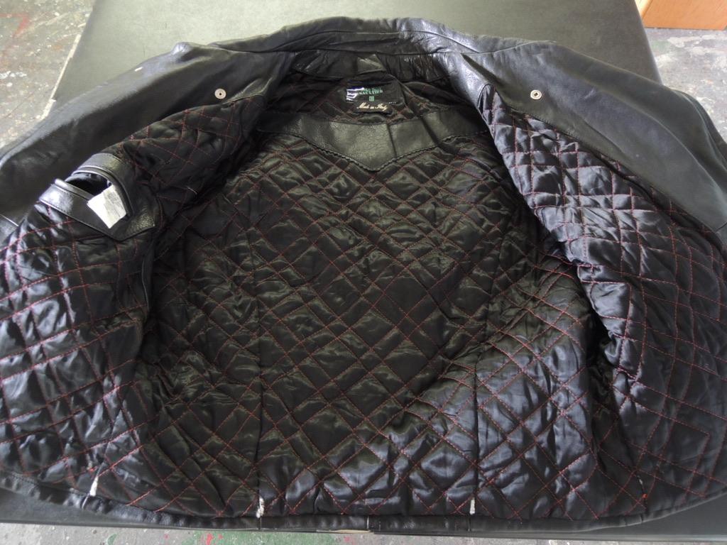 Jean Paul Gaultier Vintage Harlequin Sleeve Black Leather Biker Jacket 9