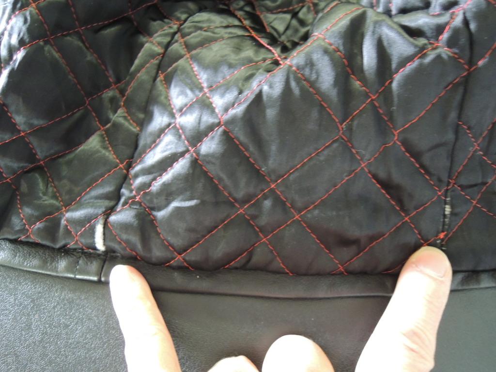 Jean Paul Gaultier Vintage Harlequin Sleeve Black Leather Biker Jacket 11