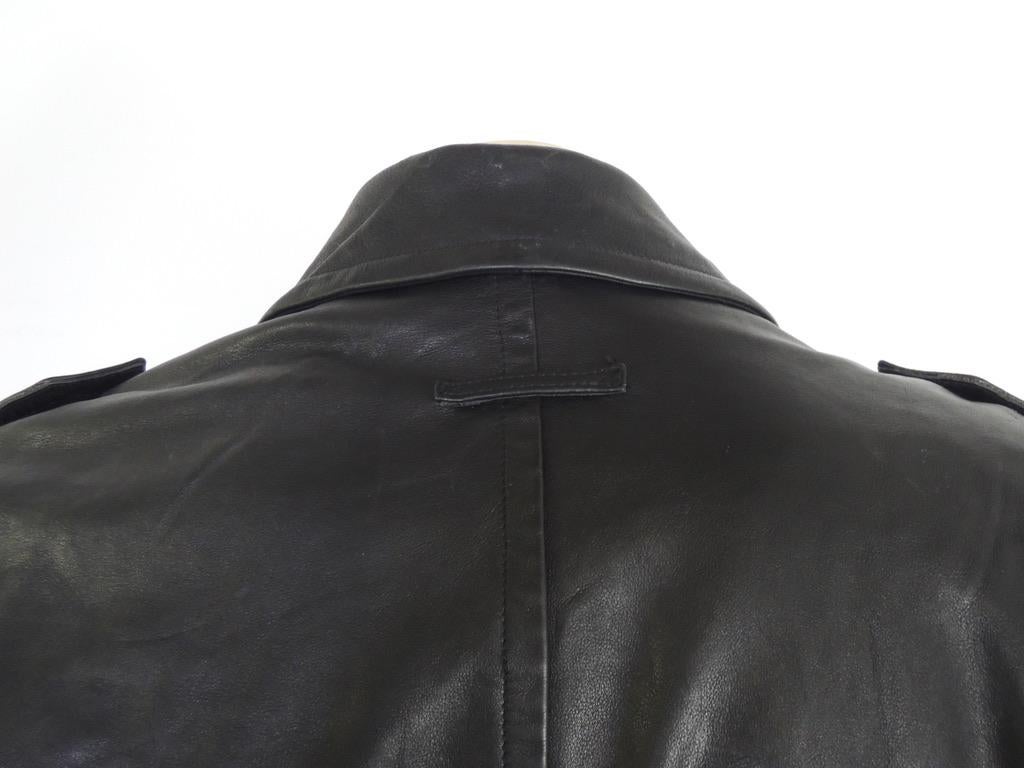 Men's Jean Paul Gaultier Vintage Harlequin Sleeve Black Leather Biker Jacket