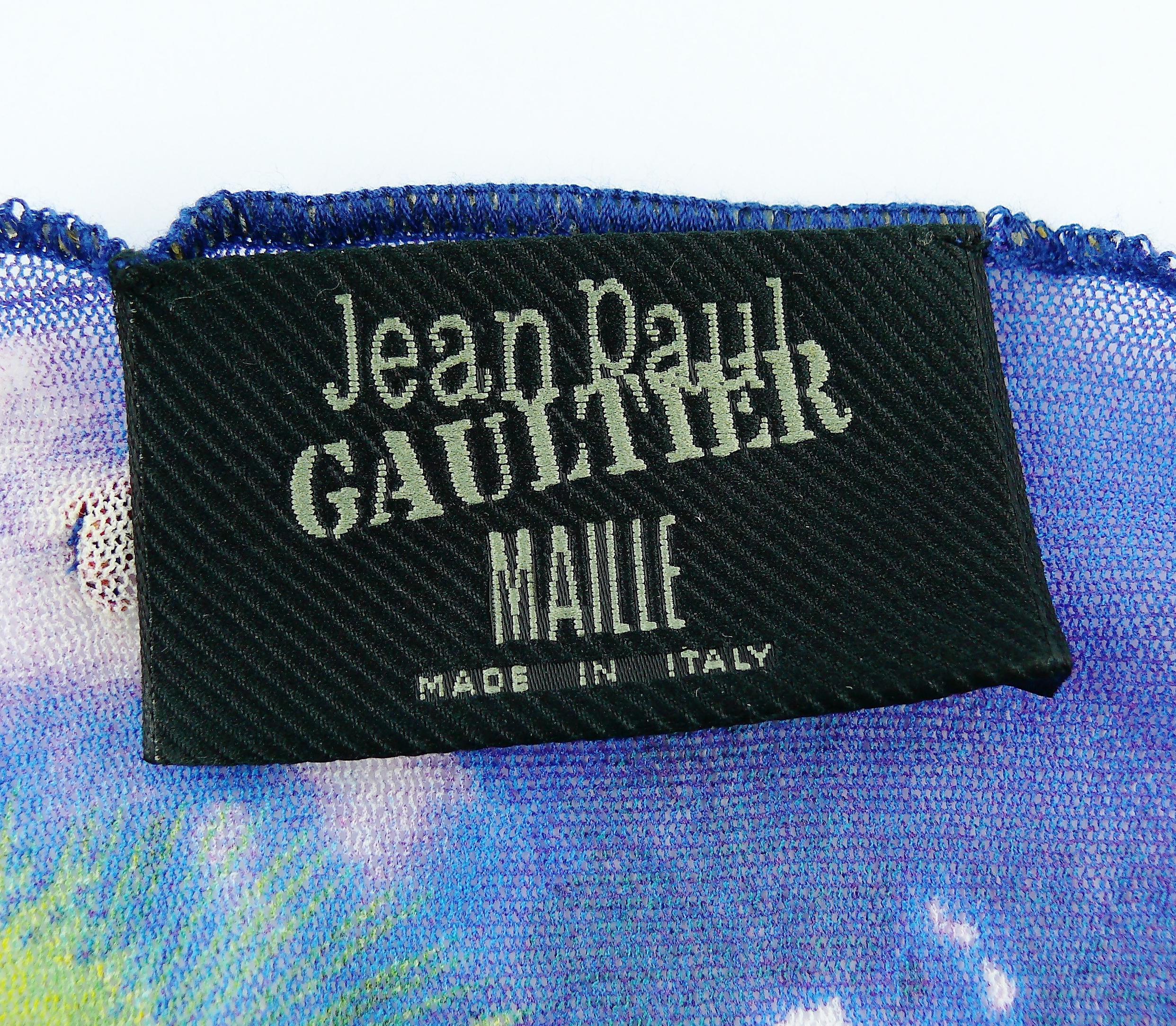 Jean Paul Gaultier Vintage Hindu Deity Sheer Mesh Top Size S In Excellent Condition In Nice, FR