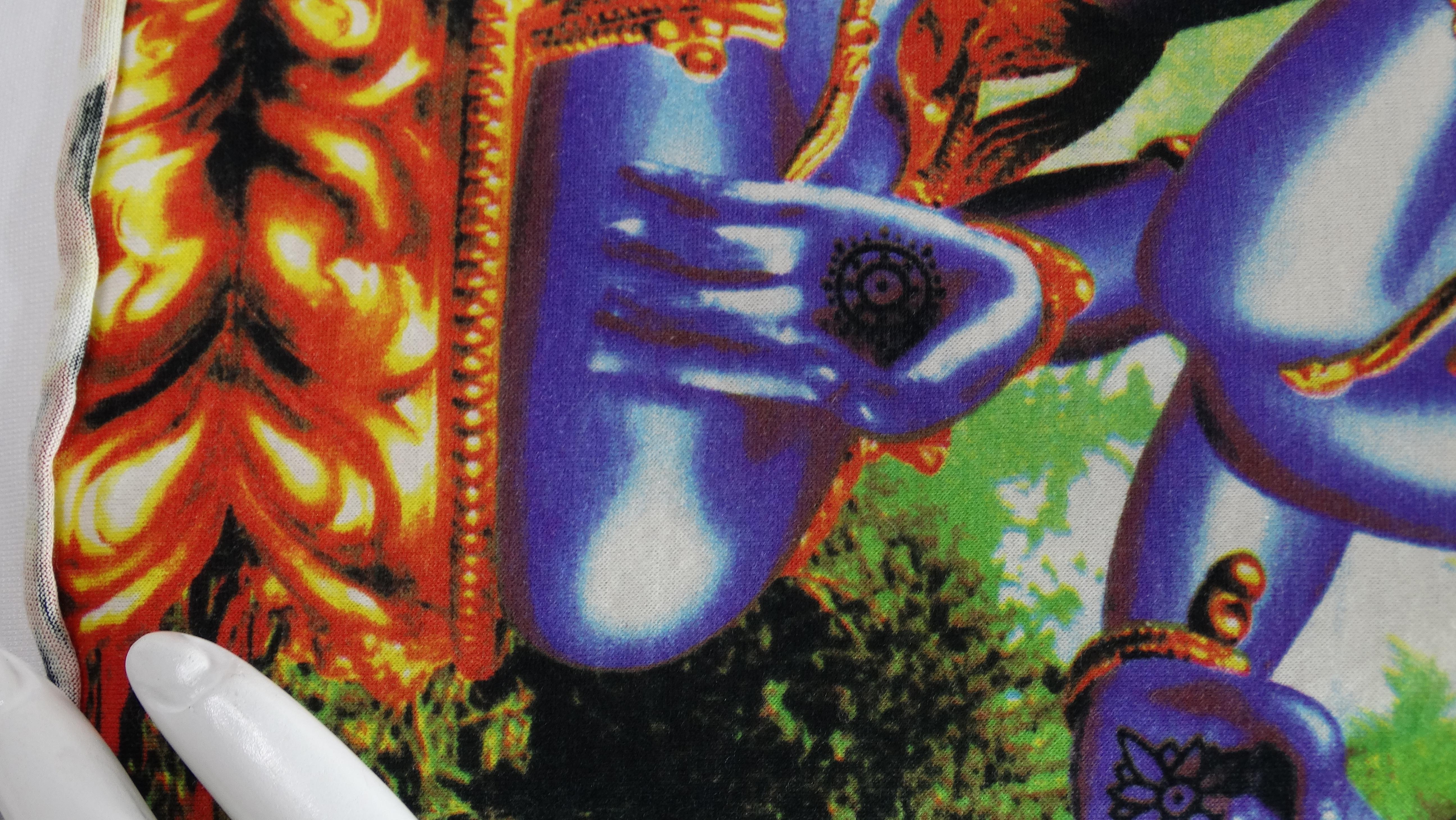 Gray Jean Paul Gaultier Vintage Hindu God Cotton Top