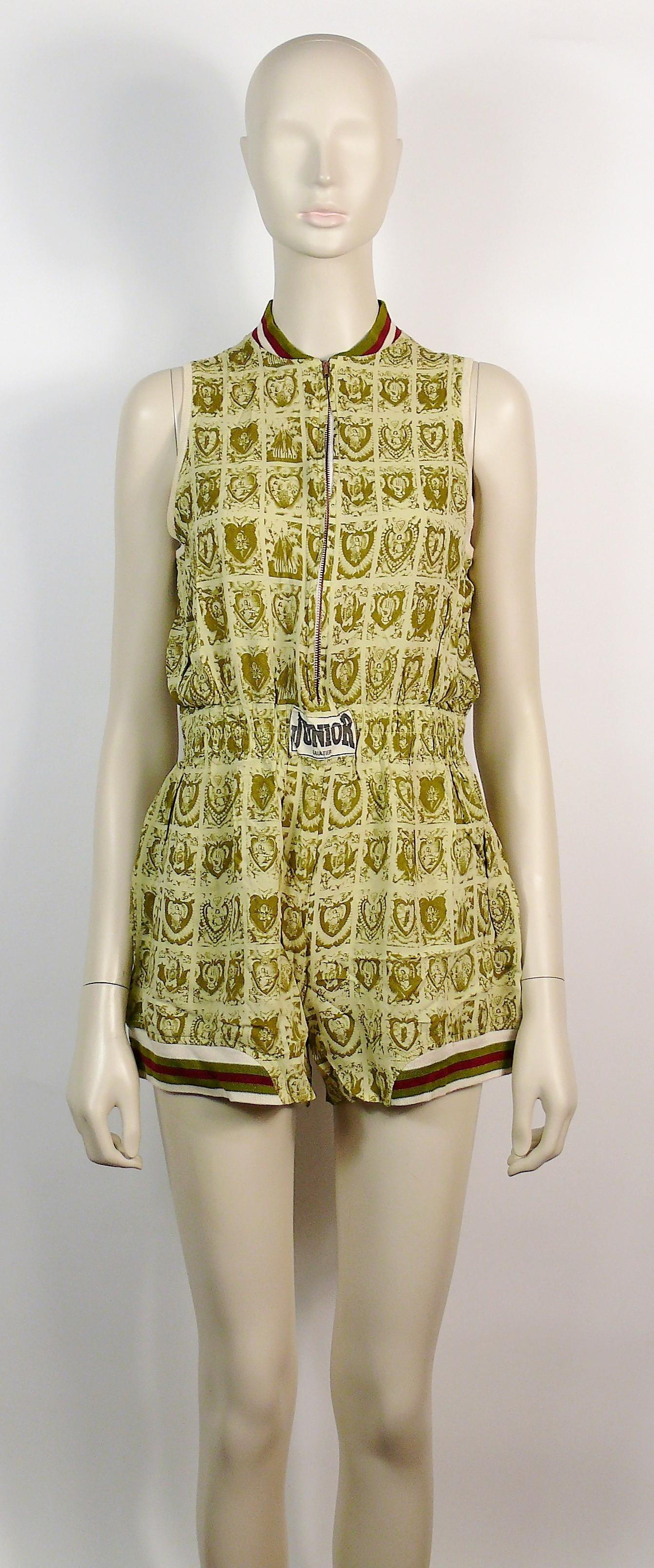 Vintage Holy Pictures Shortall von Jean Paul Gaultier mit Blumendruck Damen im Angebot