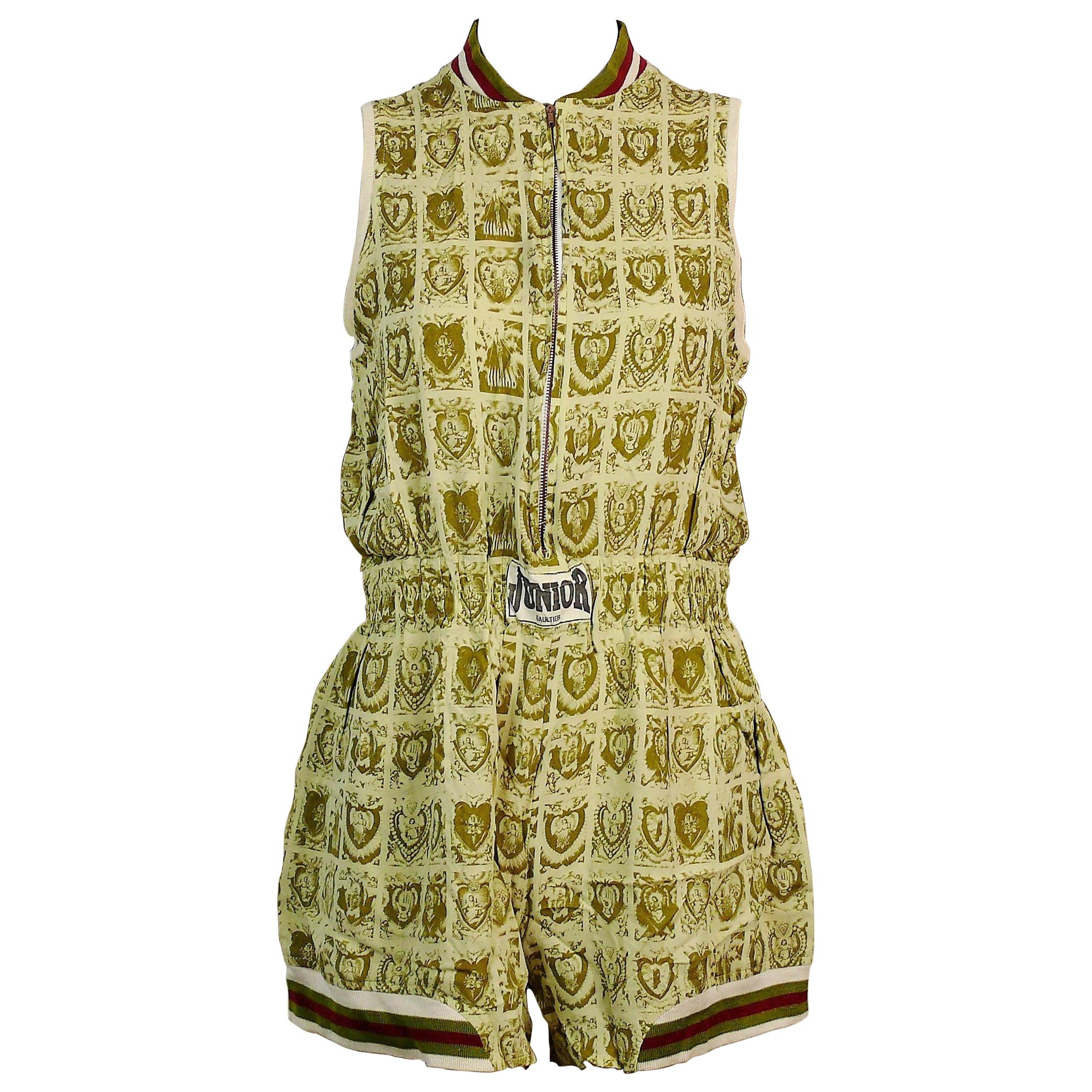 Vintage Holy Pictures Shortall von Jean Paul Gaultier mit Blumendruck