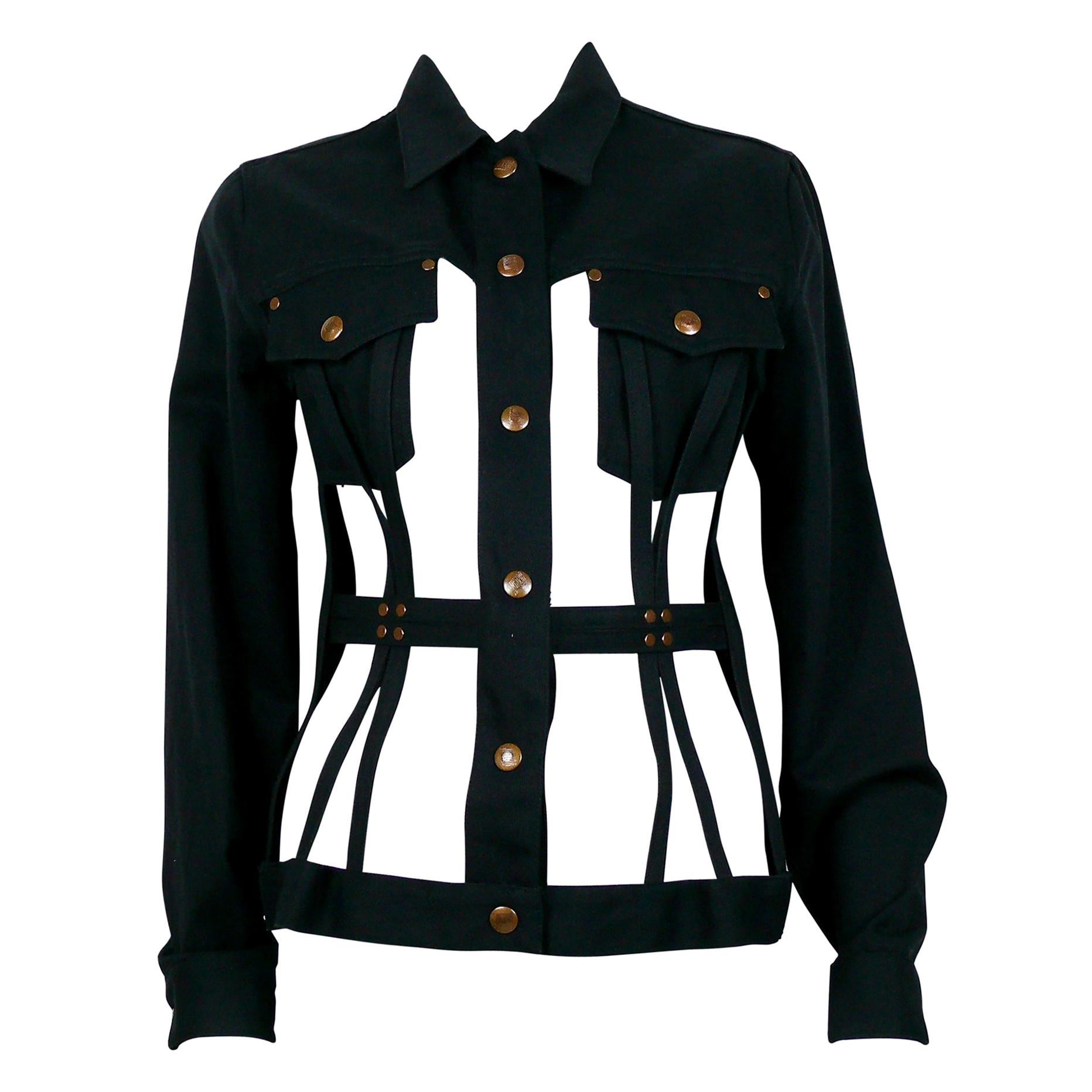Jean Paul Gaultier Vintage Iconic Black Cage Jacket