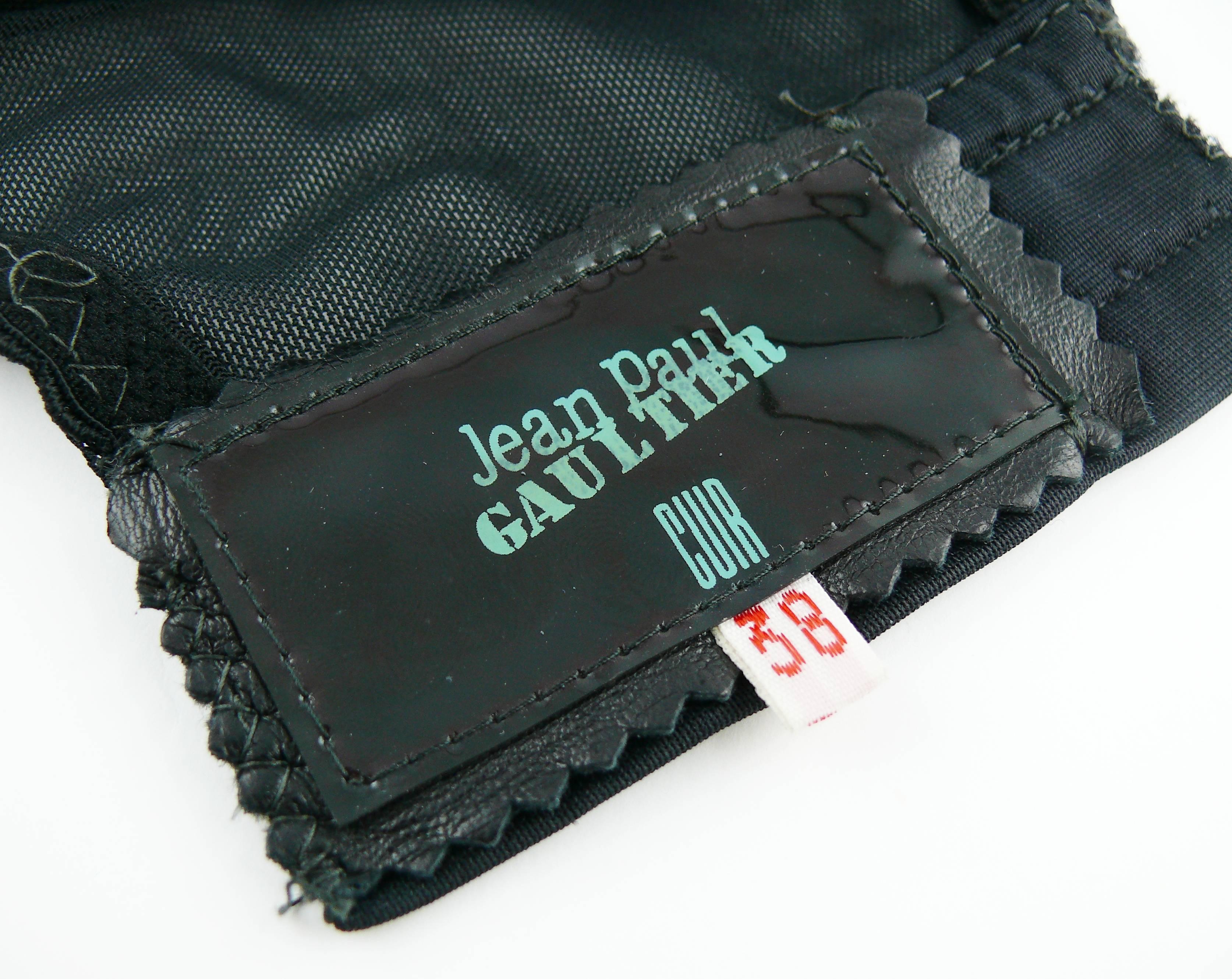 Jean Paul Gaultier Vintage Black Leather Padded Corset Bra 4