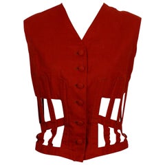 Jean Paul Gaultier Vintage Iconic Brick Red Vest